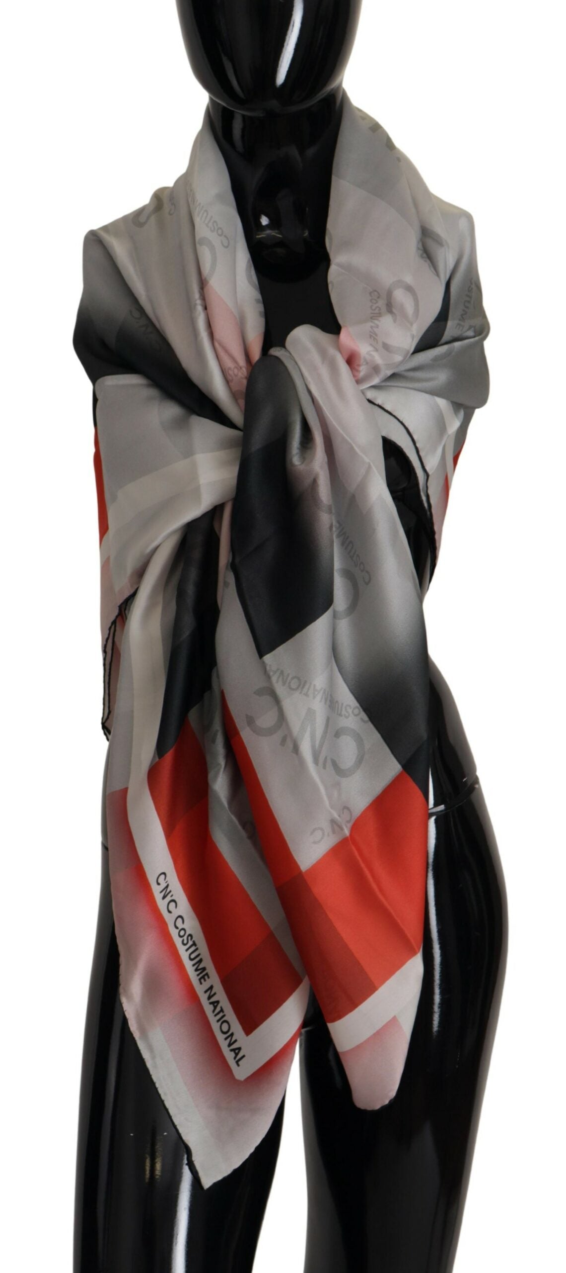 Foulard C’N’C Costume National gris rouge