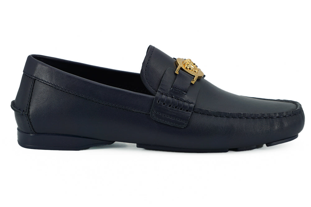 Mocassins Versace navy bleus