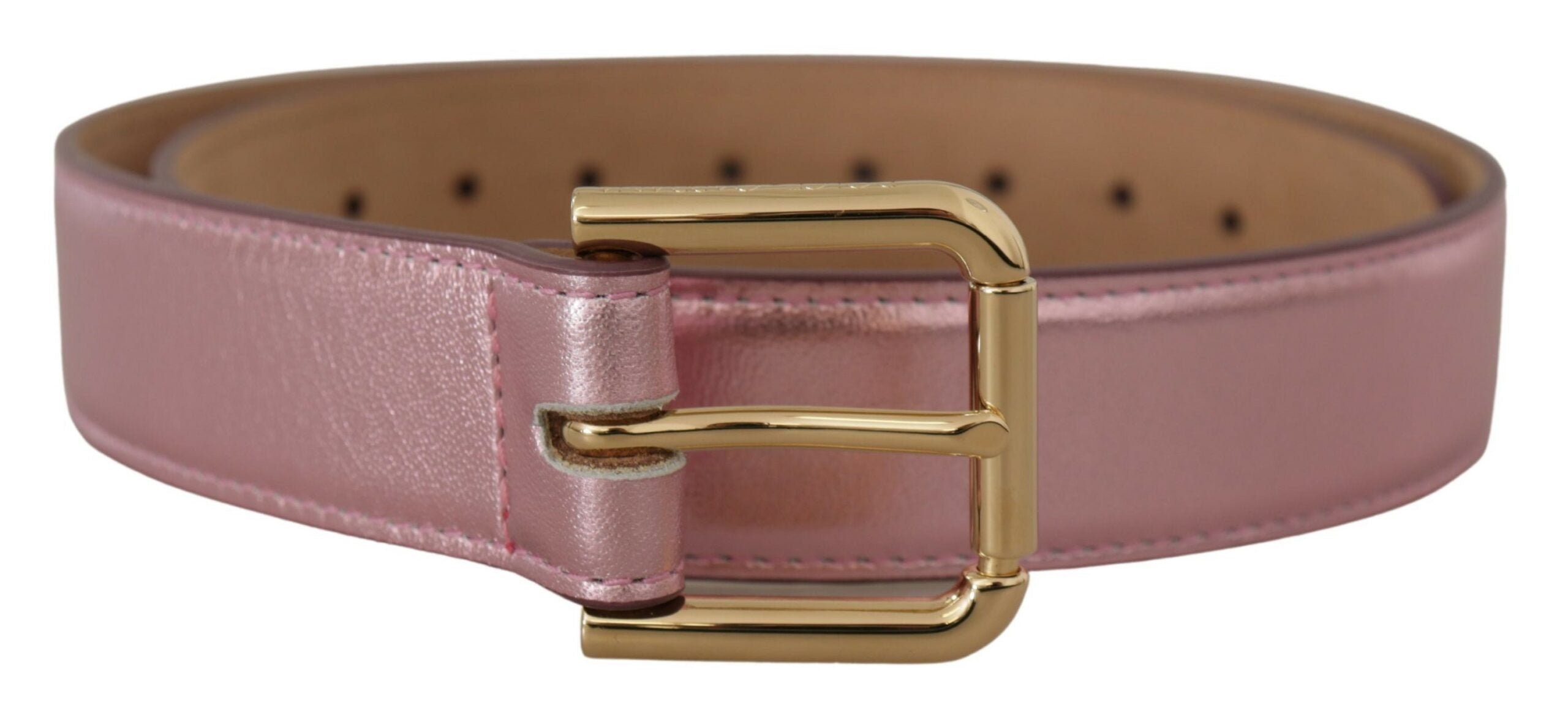 Ceinture Dolce & Gabbana en cuir rose métallique