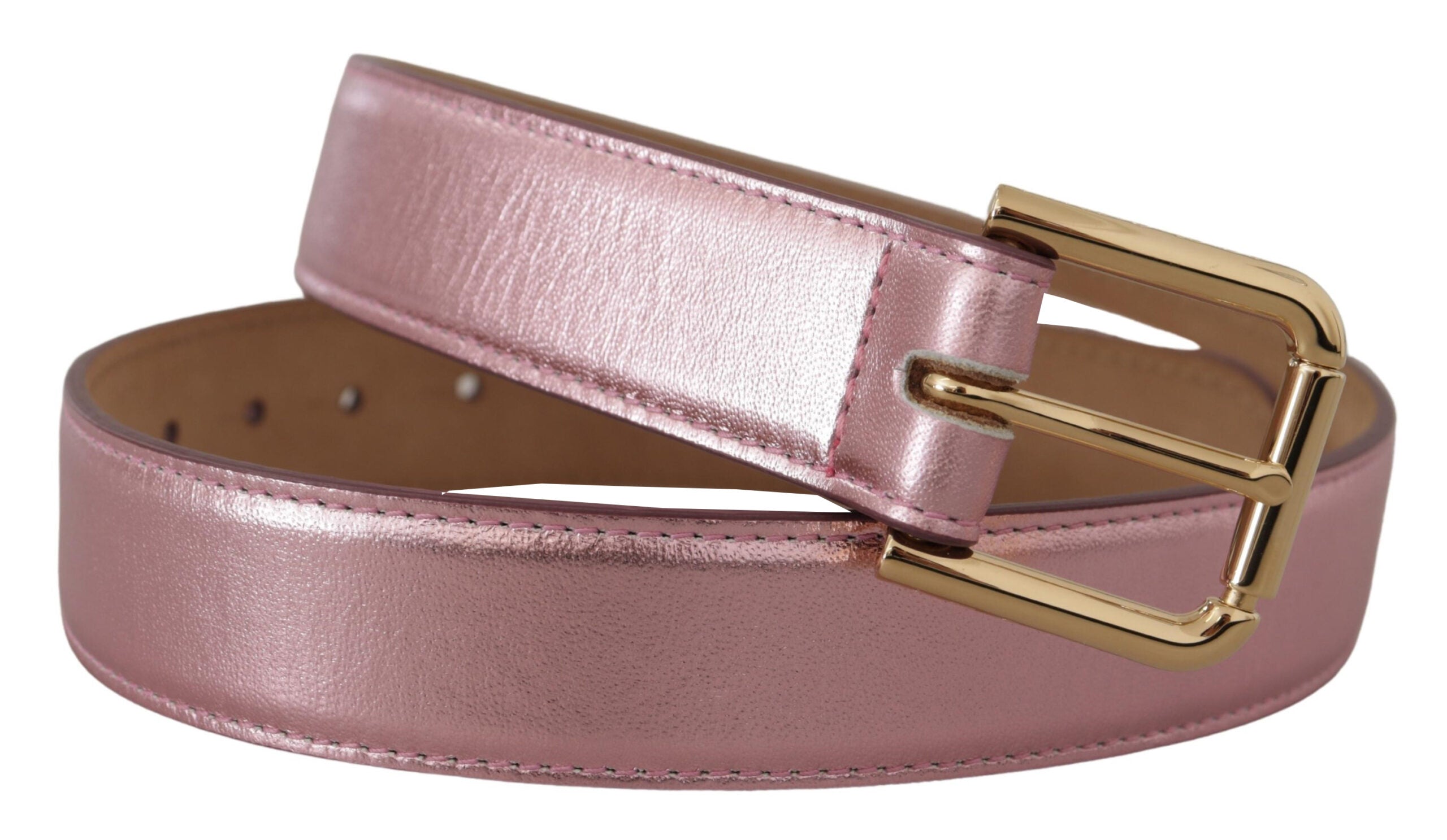 Ceinture Dolce & Gabbana en cuir rose métallique