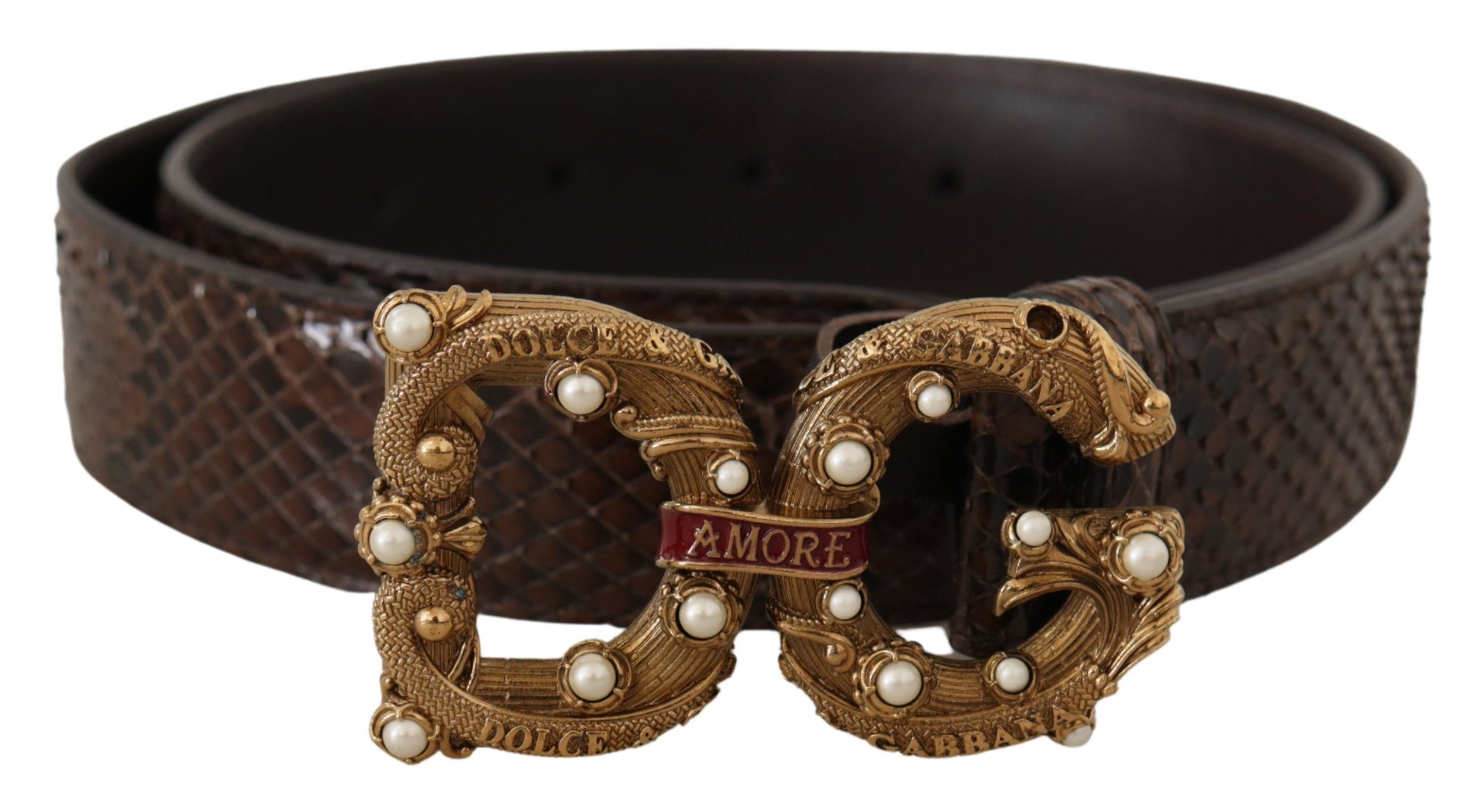 Ceinture Dolce & Gabbana à boucle brune