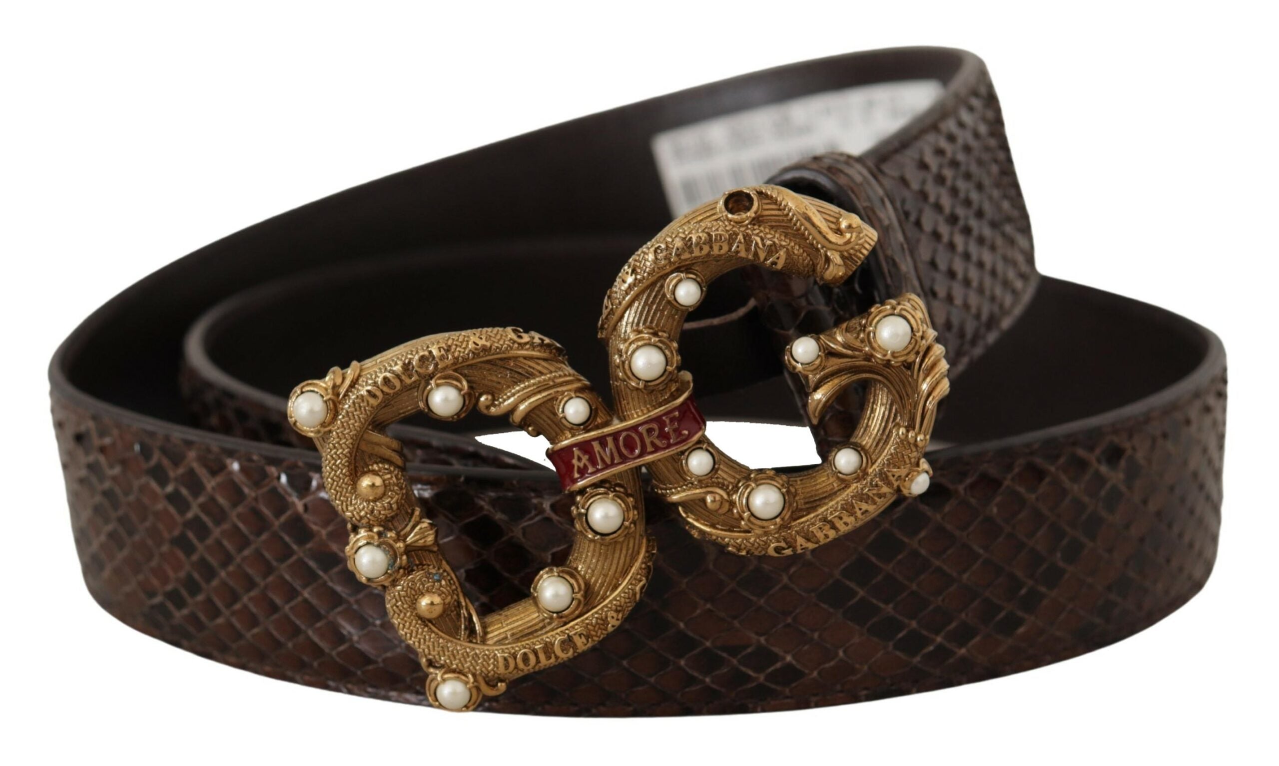 Ceinture Dolce & Gabbana à boucle brune