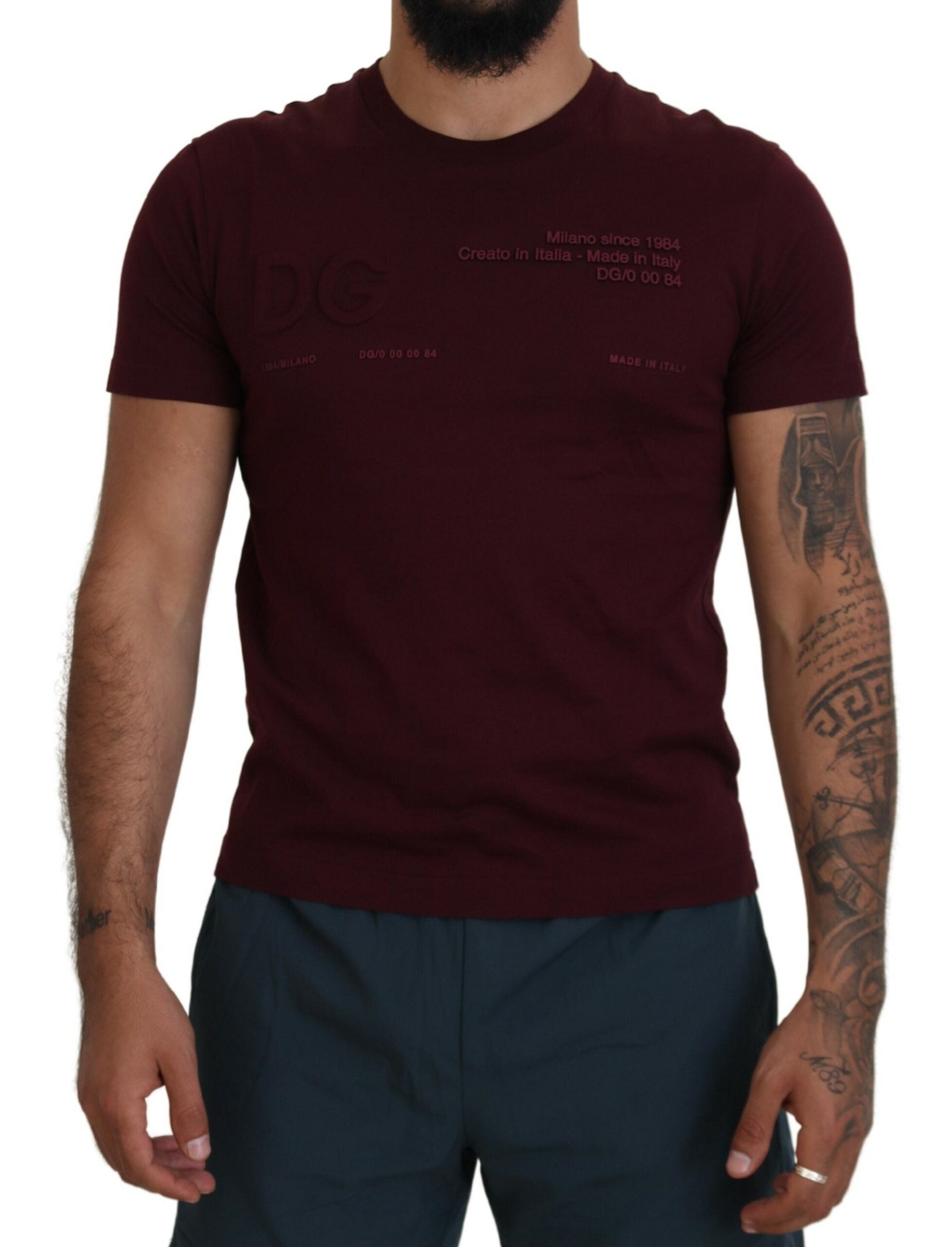T-shirt Dolce & Gabbana maroon imprimé