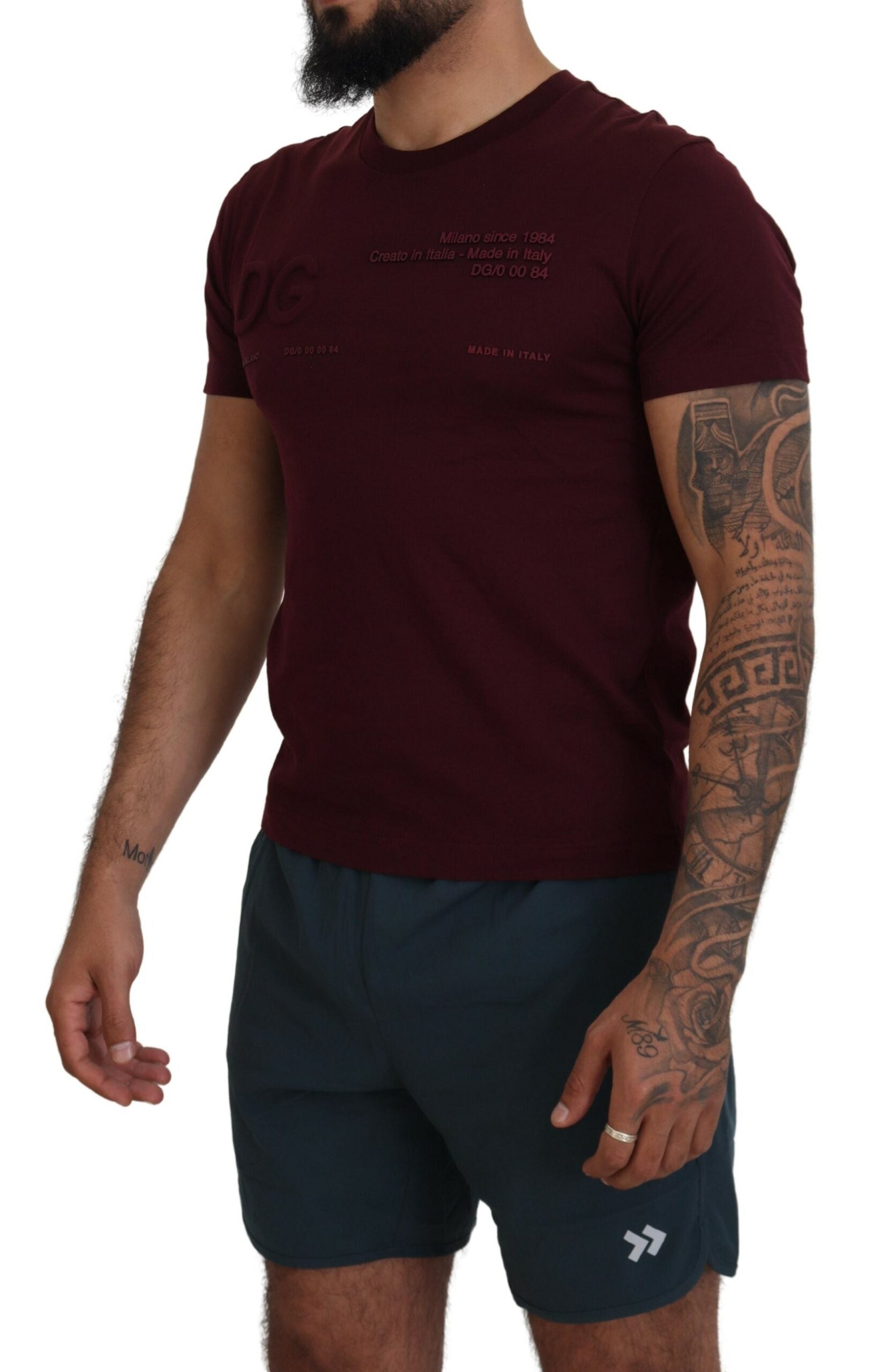 T-shirt Dolce & Gabbana maroon imprimé