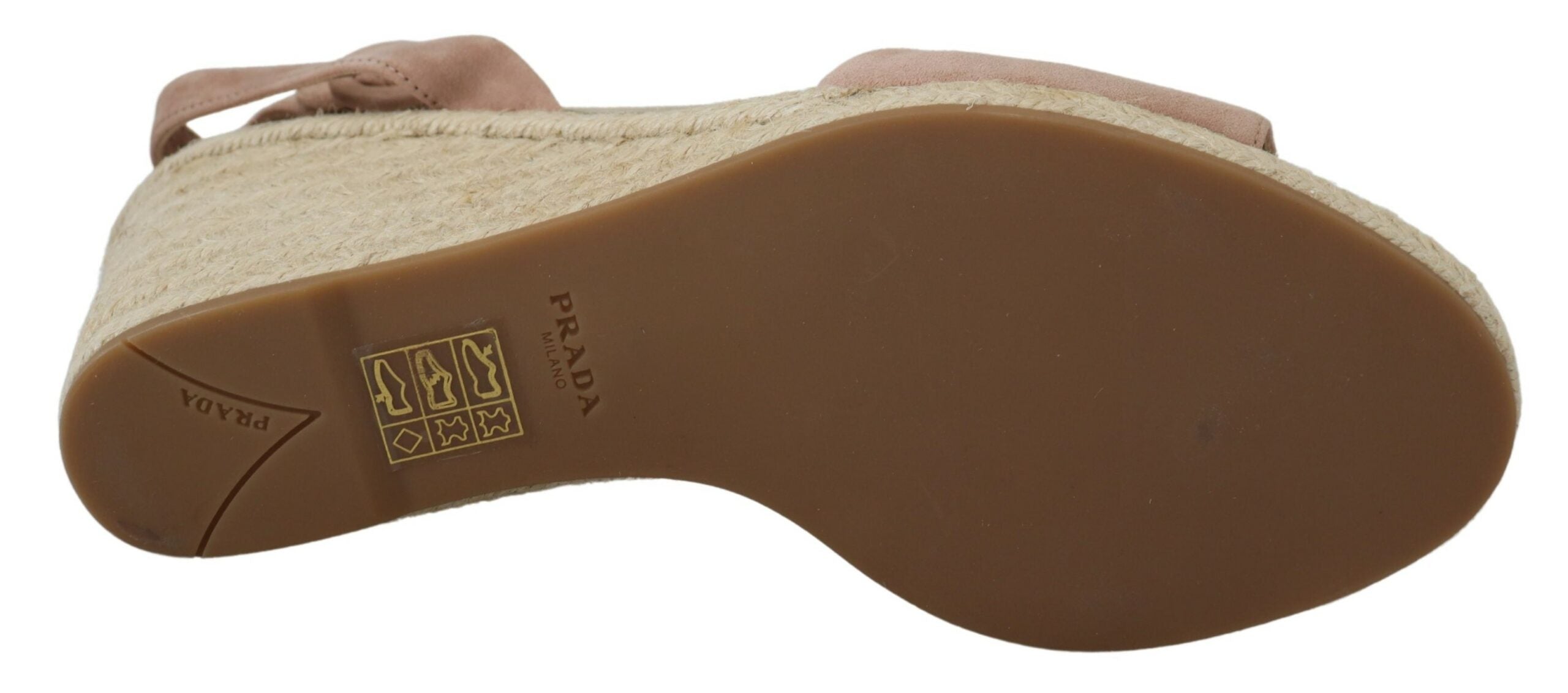 Sandales Prada à talons rose et beige