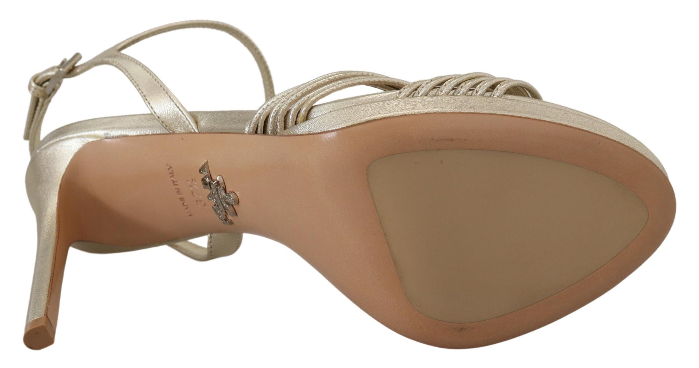 Sandales Prada Stiletto en cuir doré