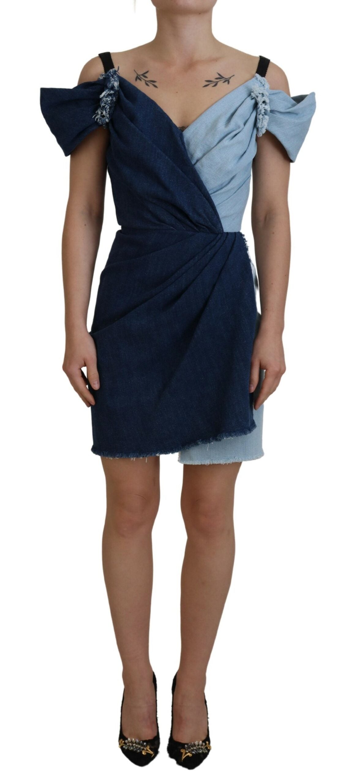 Robe mini Dolce & Gabbana bleue à deux tons Dolce & Gabbana