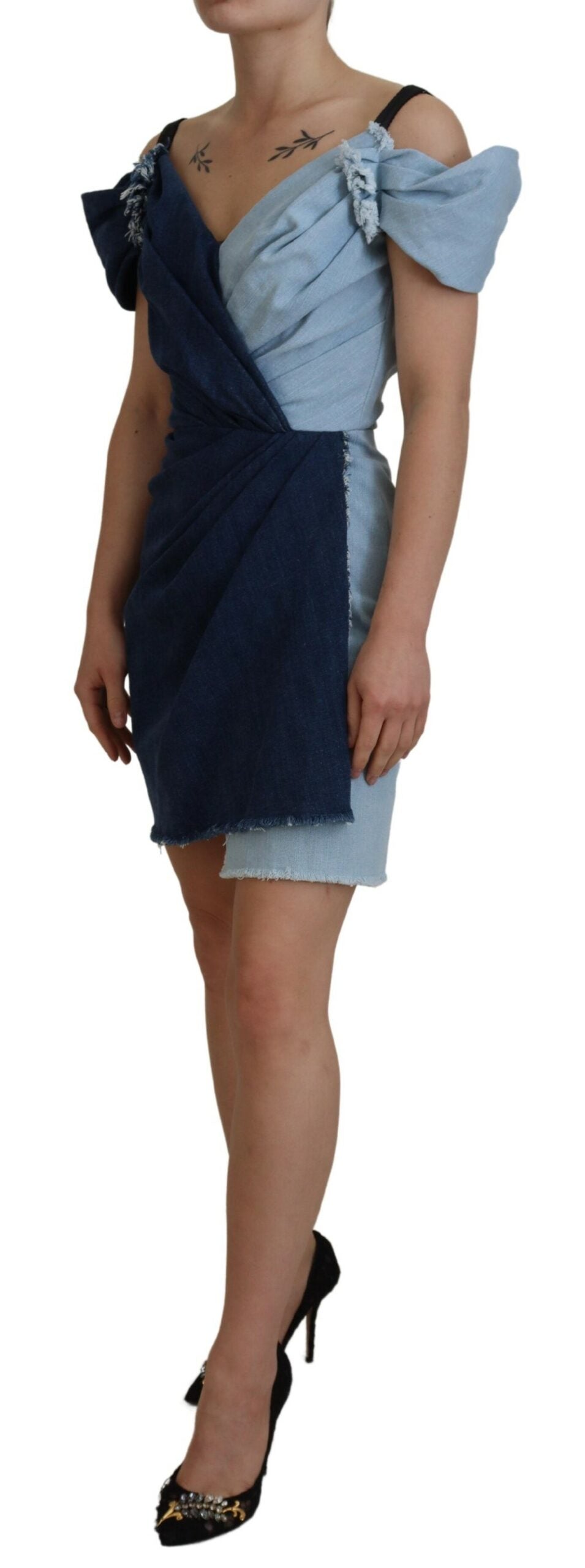 Robe mini Dolce & Gabbana bleue à deux tons Dolce & Gabbana