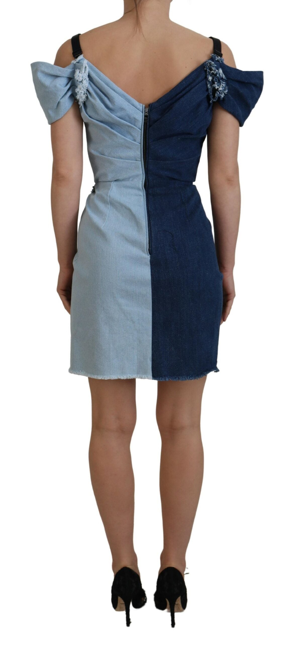 Robe mini Dolce & Gabbana bleue à deux tons Dolce & Gabbana