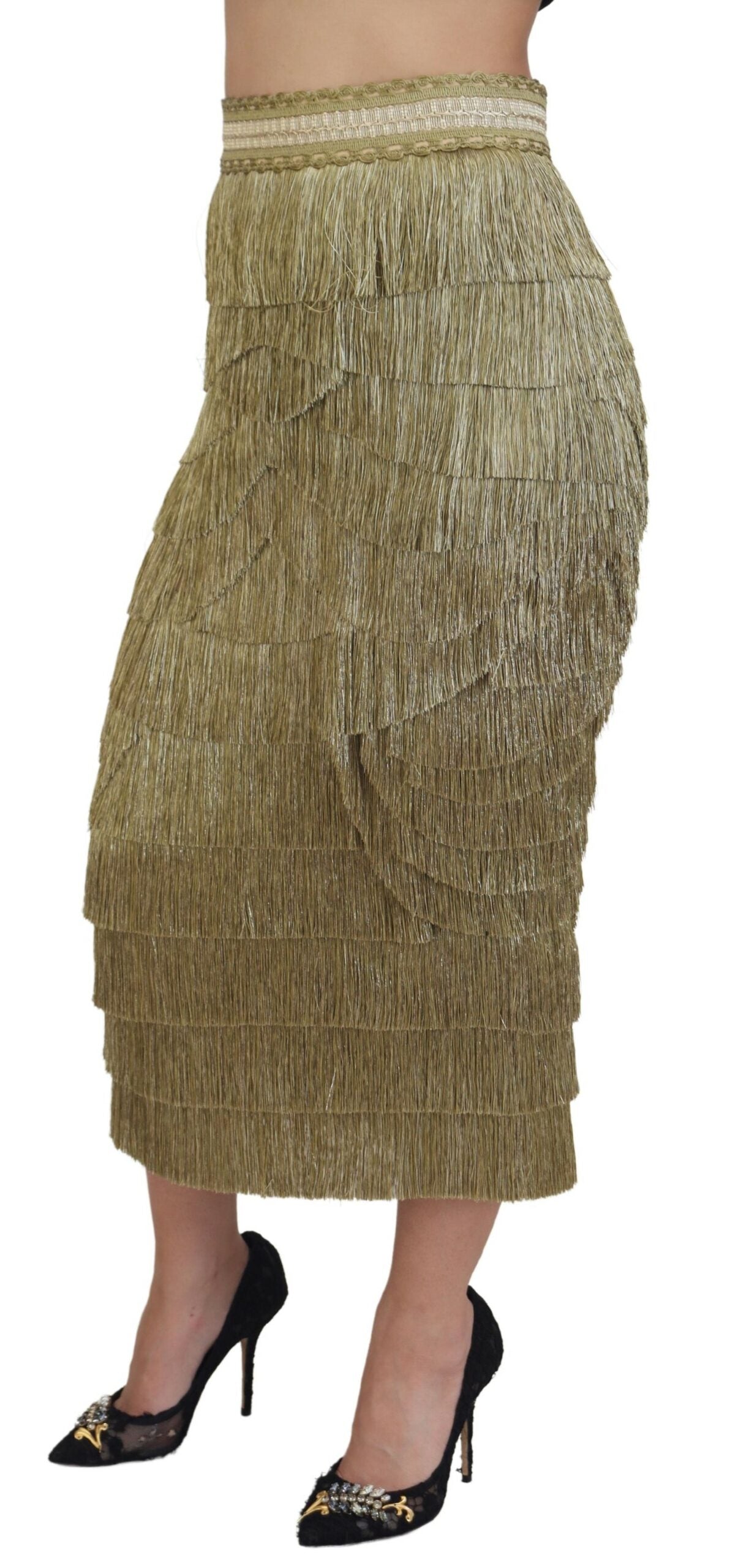 Jupe Dolce & Gabbana midi dorée