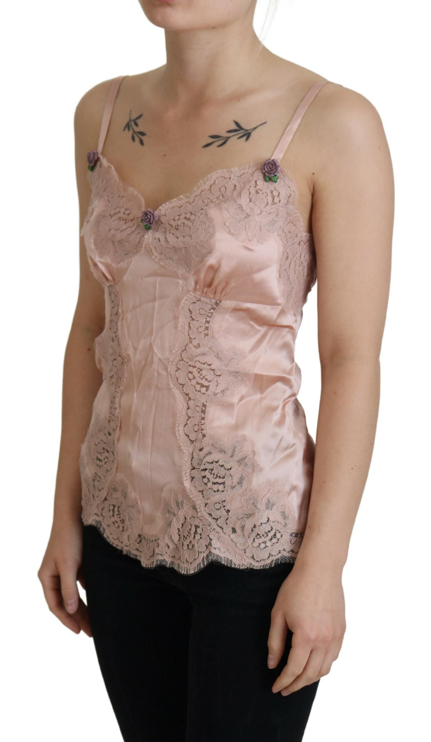Top lingerie Dolce & Gabbana roses pink