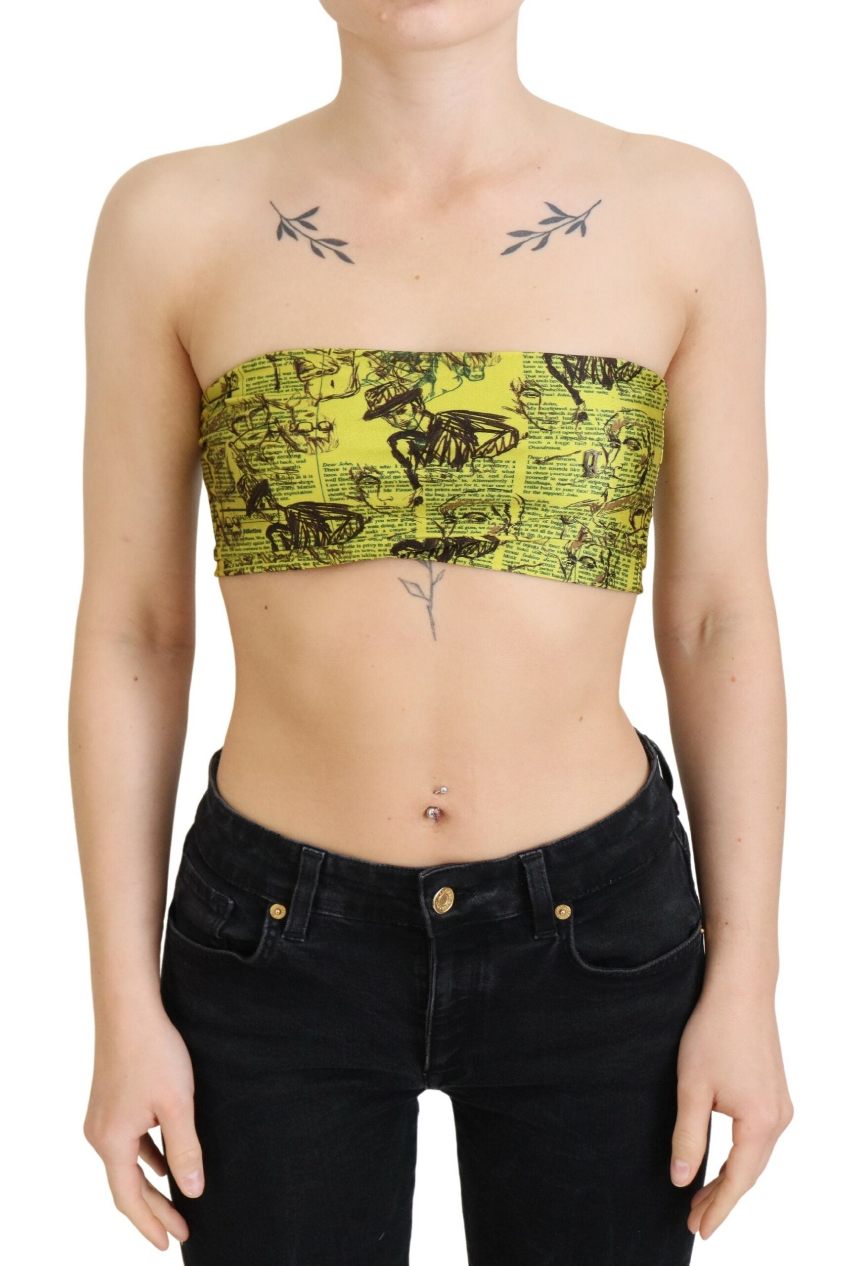 Blouse John Galliano jaune imprimé