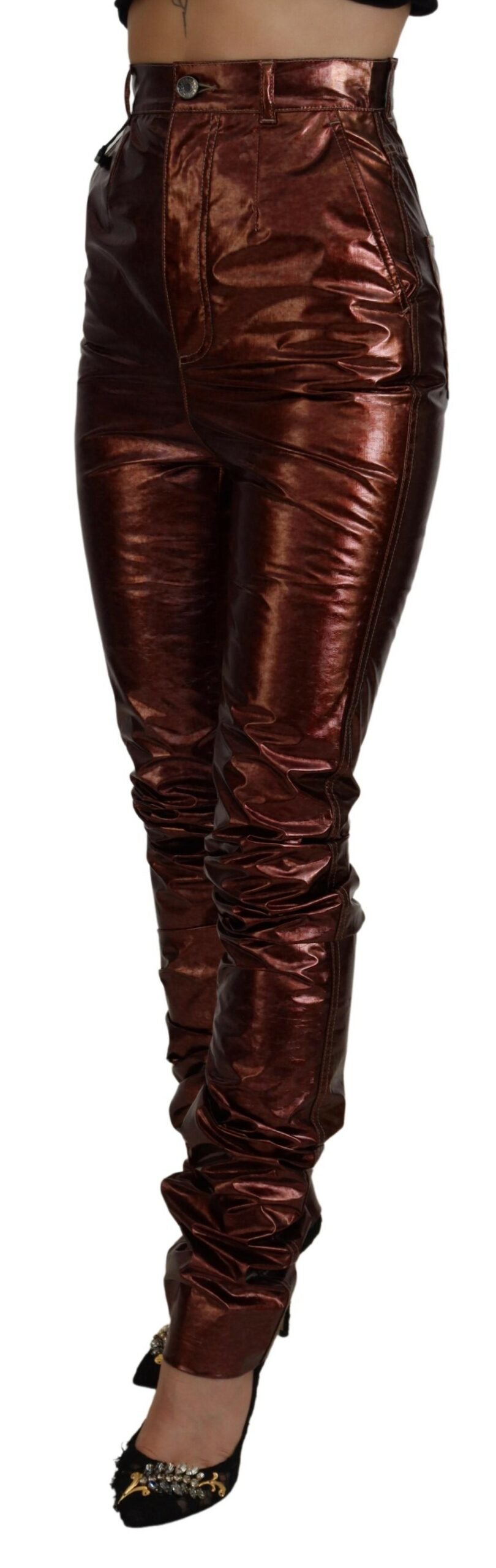 Jeans Dolce & Gabbana skinny bronze métallisé