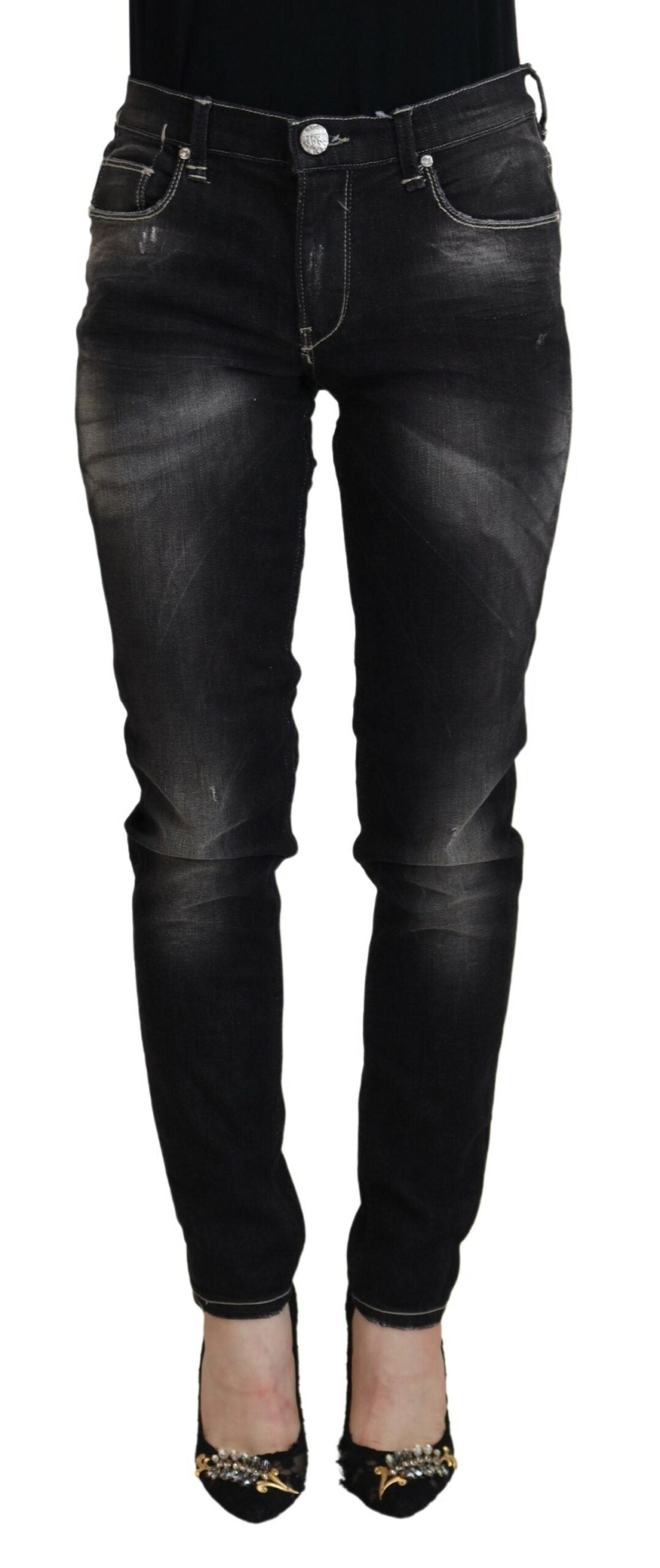 Jeans ACHT Tapered noir délavé