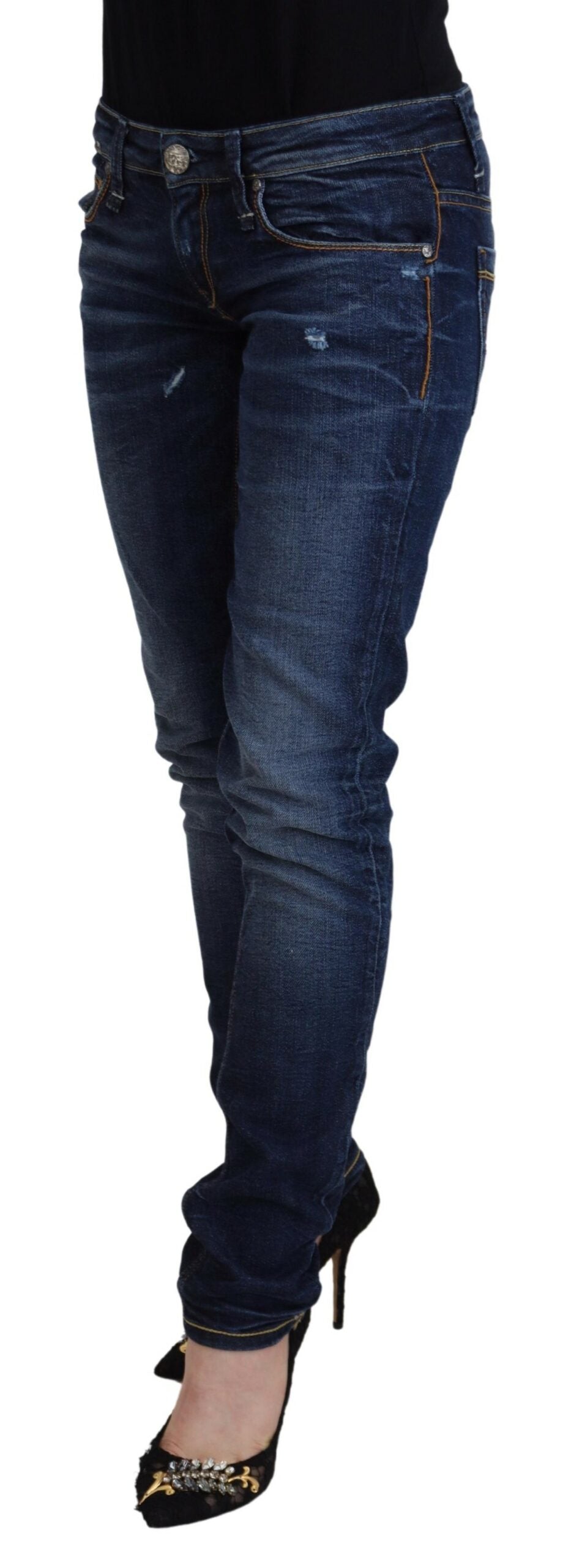 Jean Acht Low Waist bleu washed