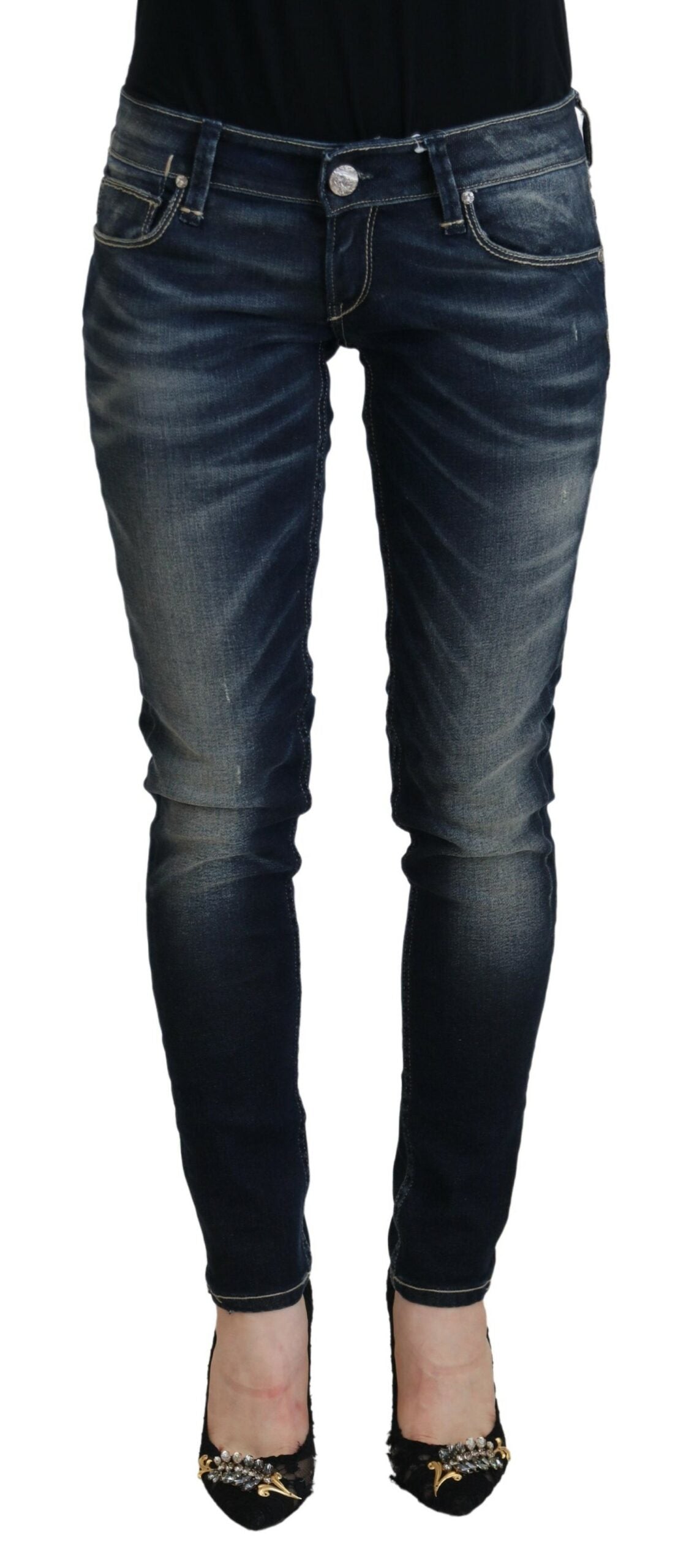 Pantalon ACHT Low Waist bleu délavé