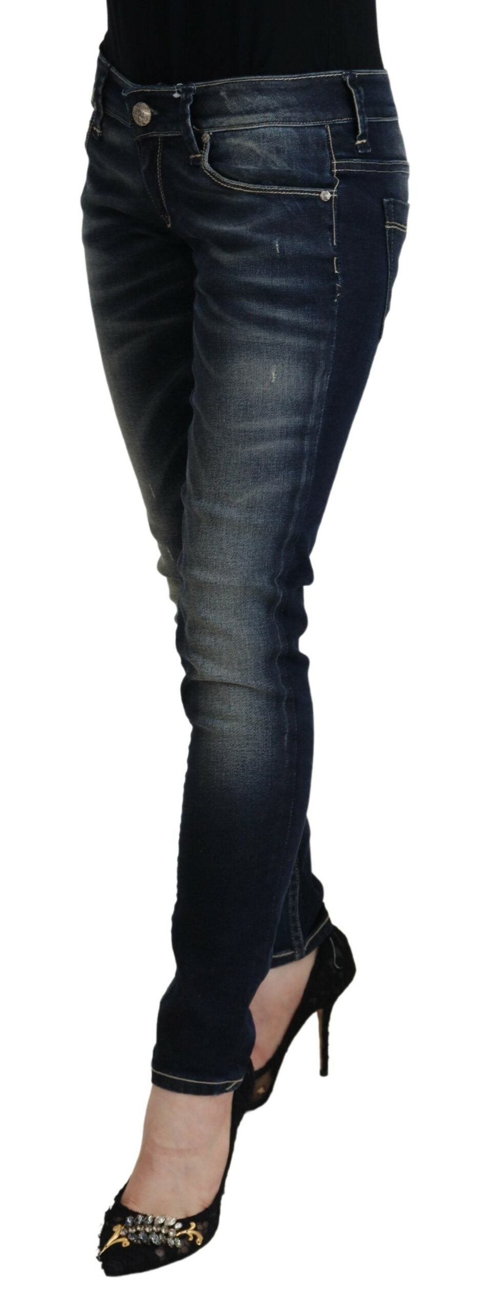 Pantalon ACHT Low Waist bleu délavé