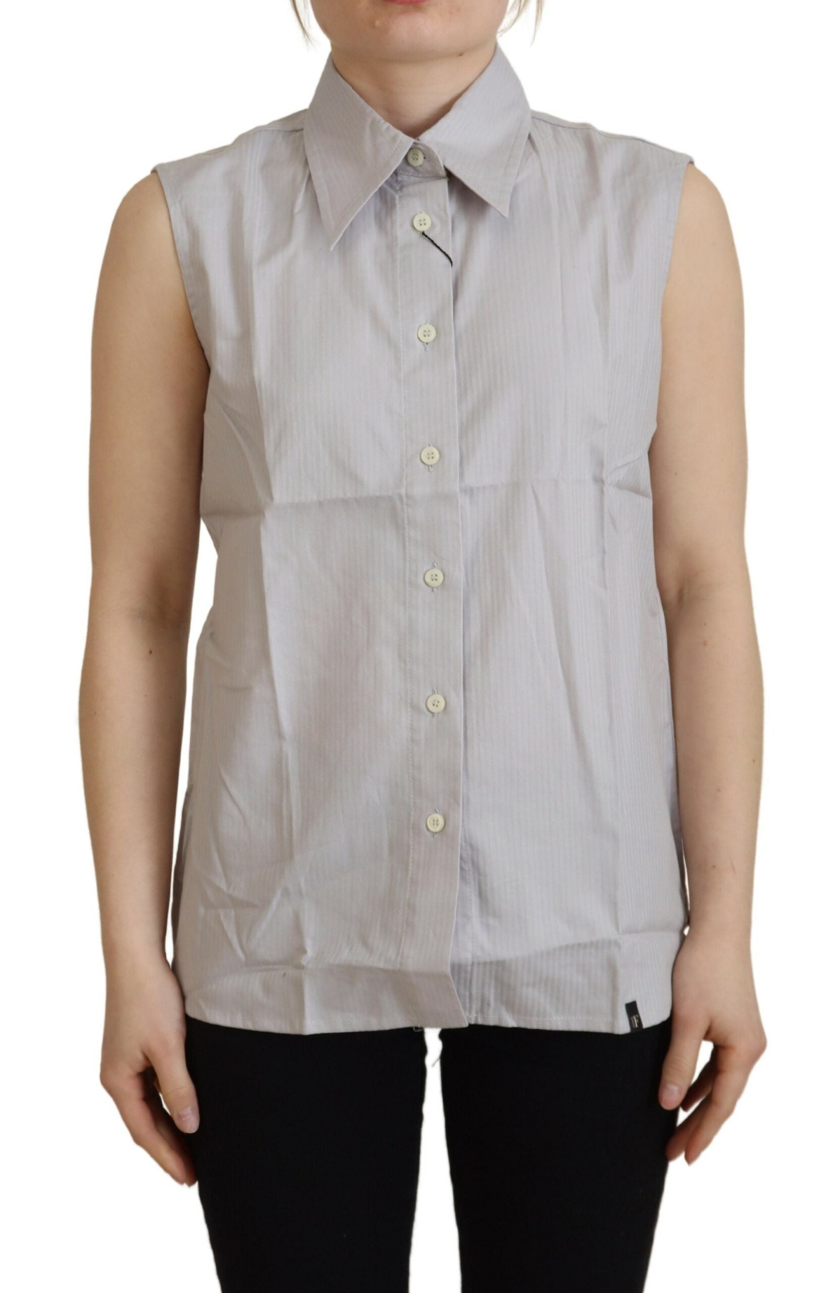 Top Ferre Jeans sans manches gris clair