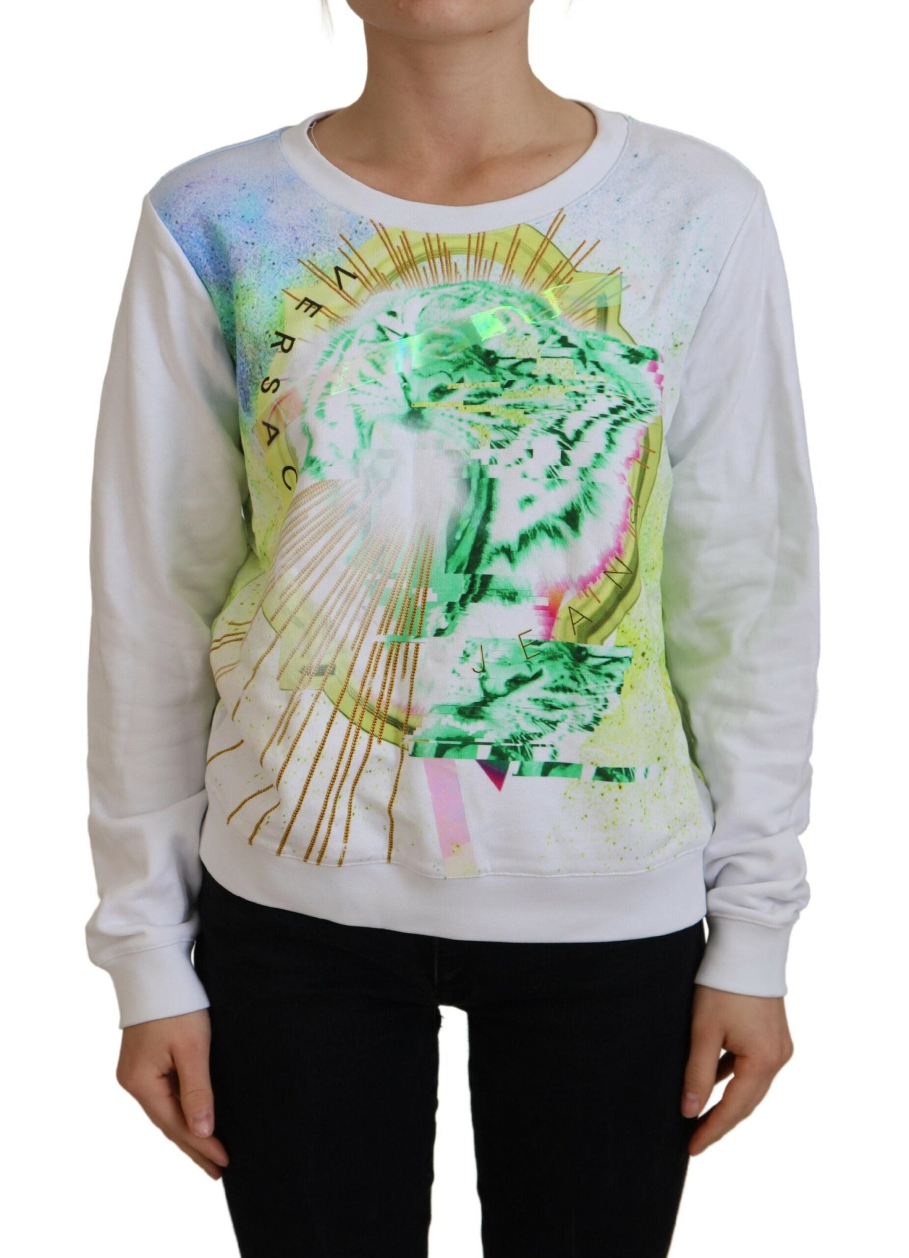 Pull Versace Jeans à manches longues blanc