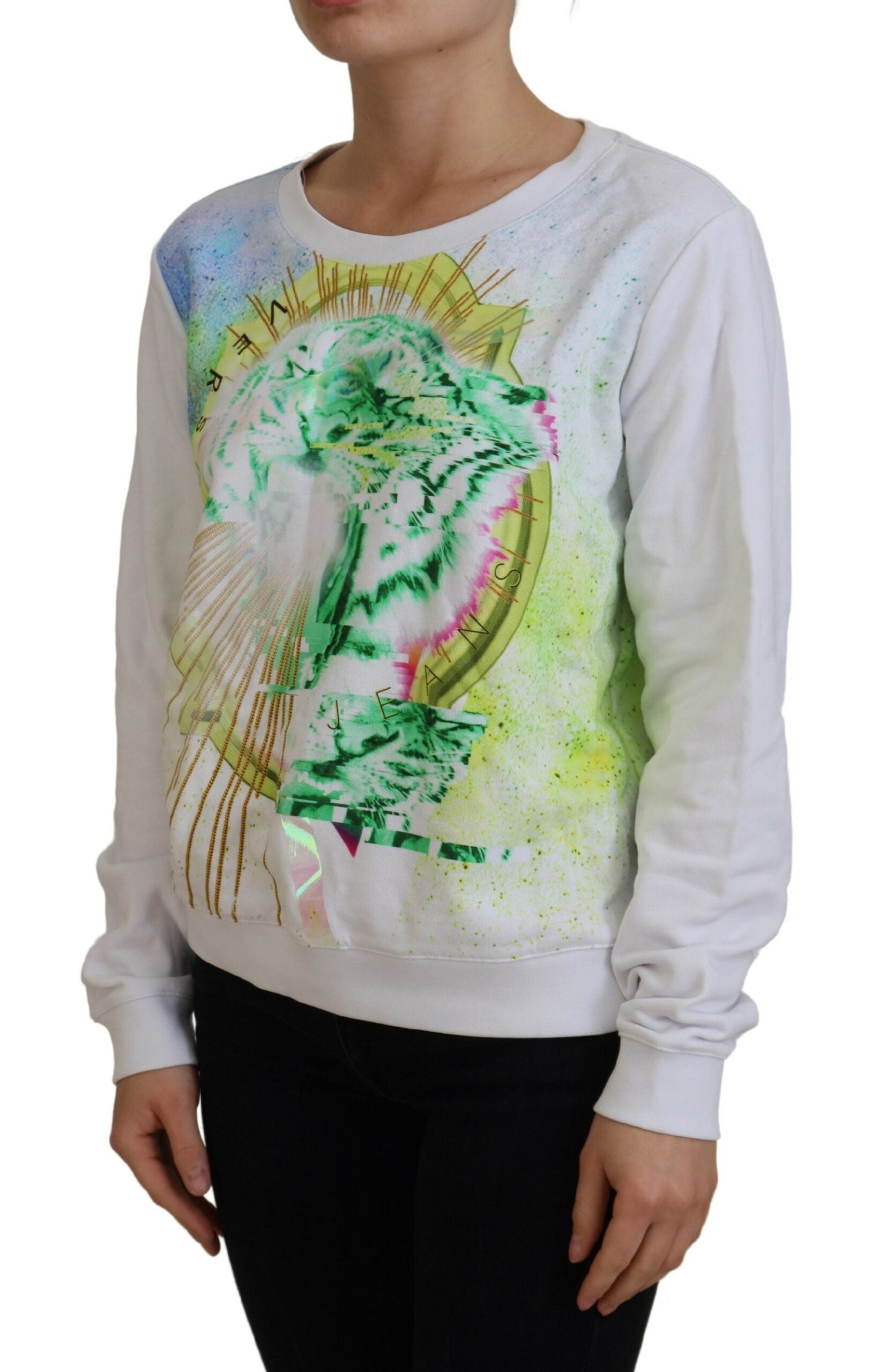 Pull Versace Jeans à manches longues blanc