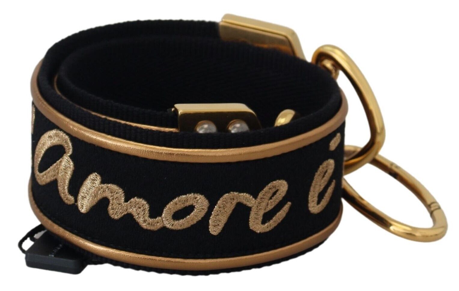 Sangle Dolce & Gabbana logo doré noire