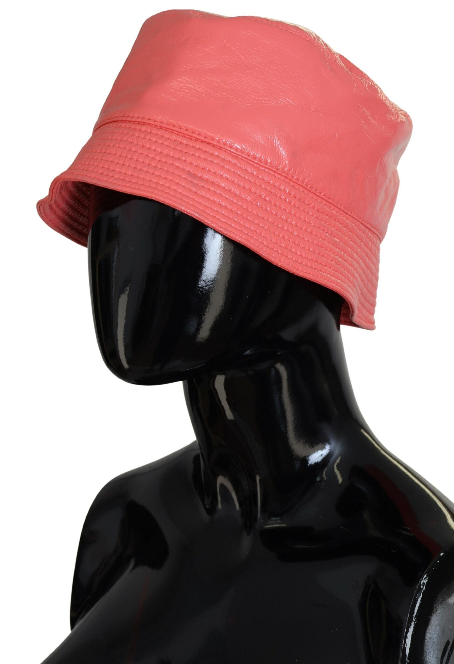 Chapeau en cuir Dolce & Gabbana pêche