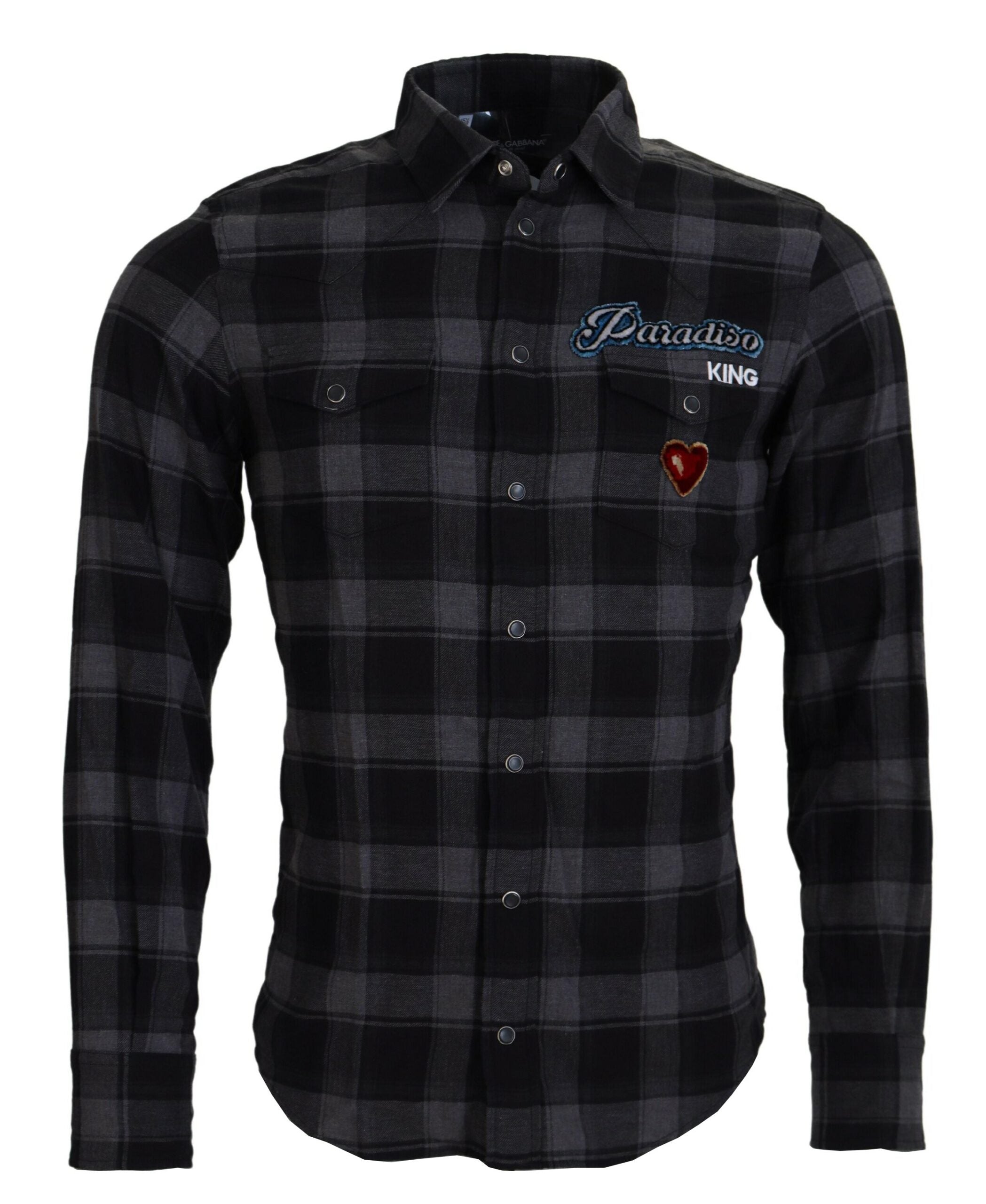 Chemise Dolce & Gabbana à carreaux noirs et gris