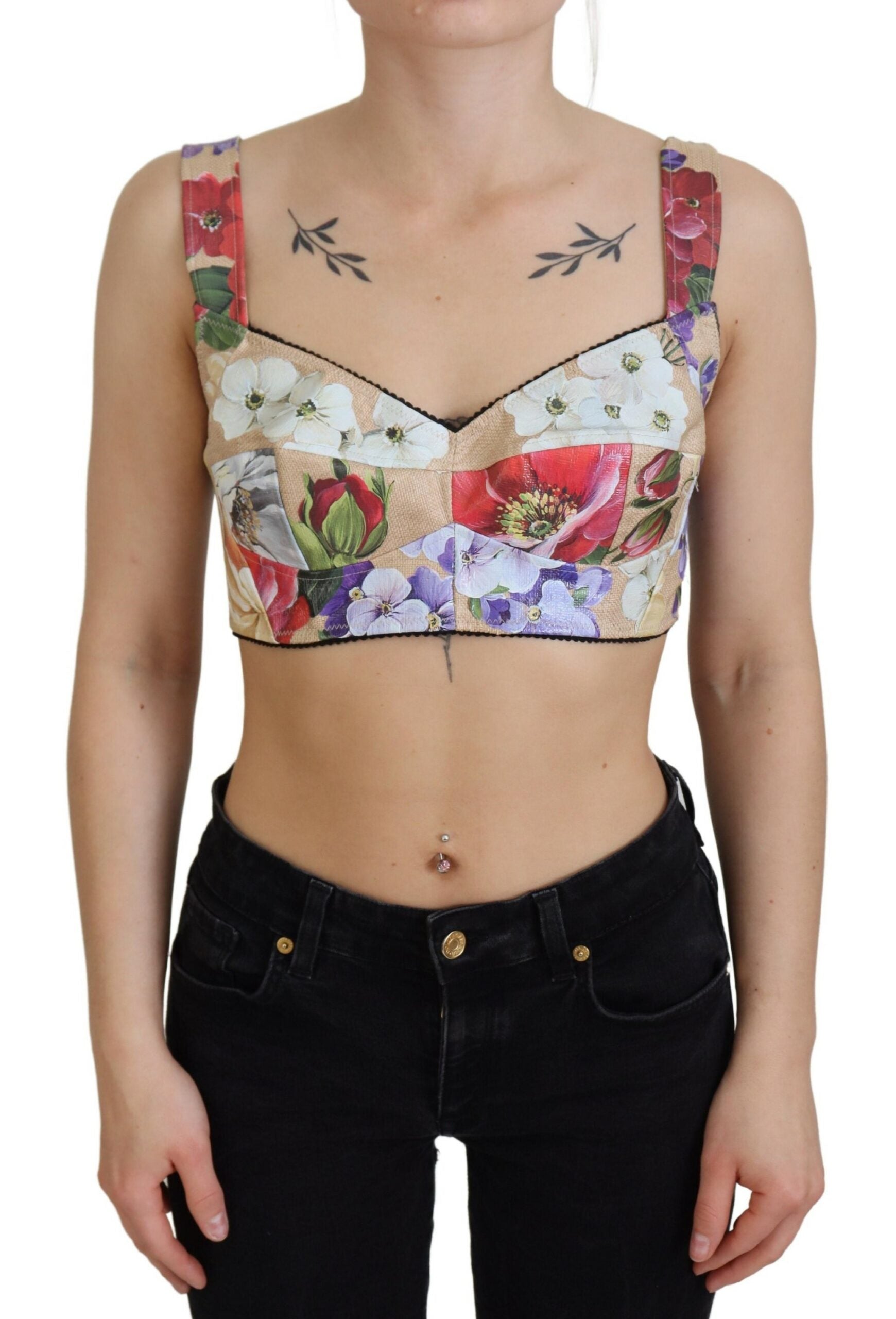 Top DOLCE & GABBANA bustier floral multicolore