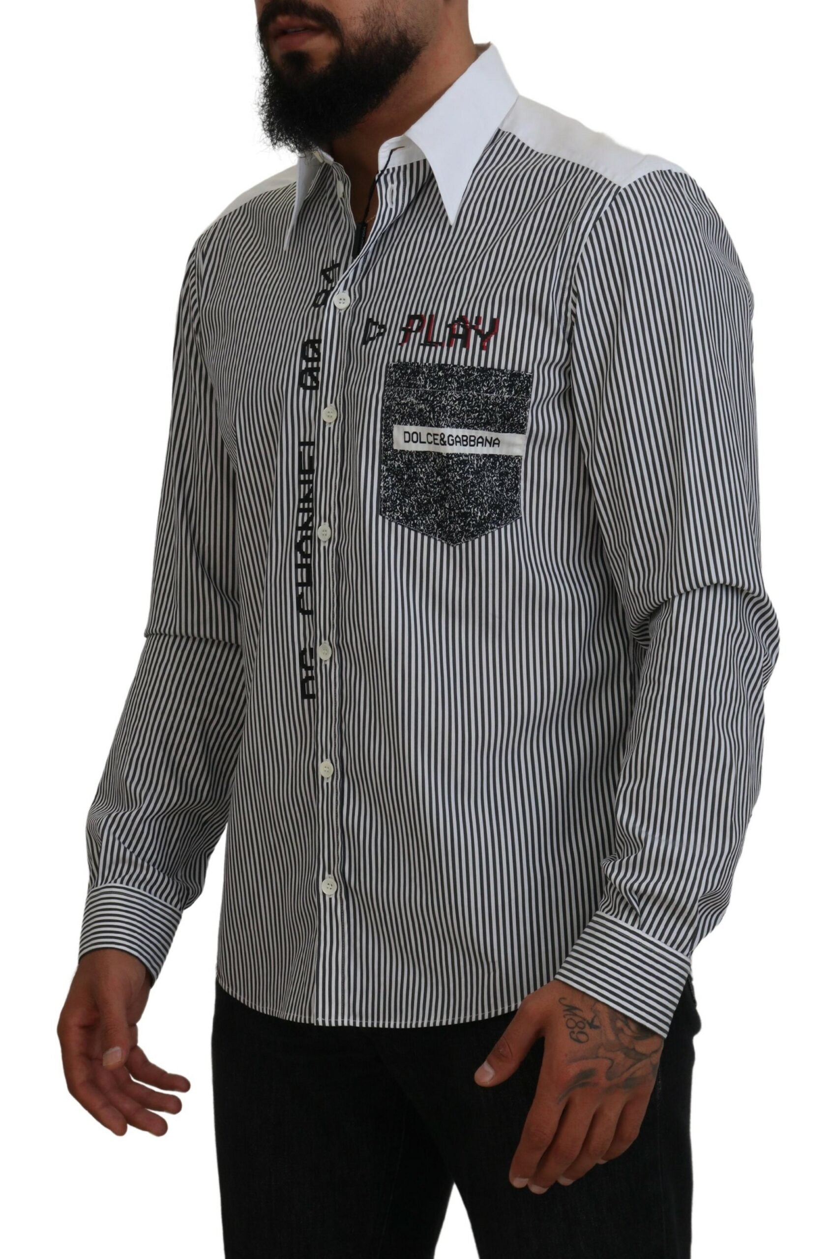 Chemise Dolce & Gabbana à rayures blanches et noires