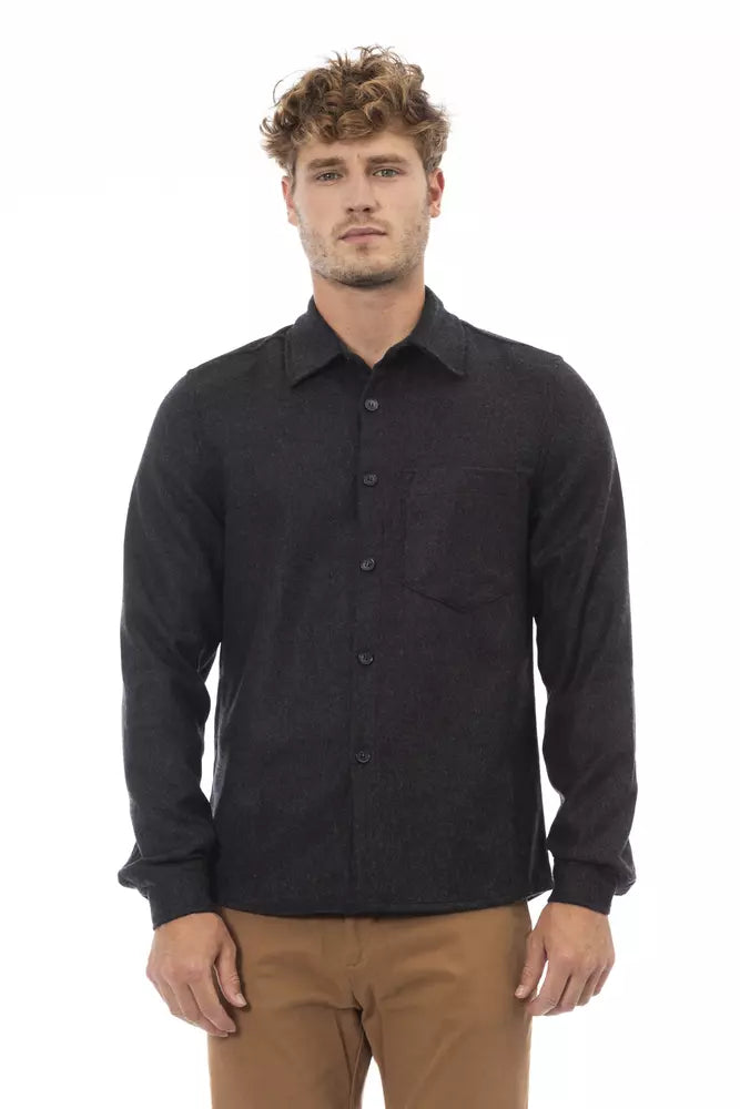 Chemise Alpha Studio flanelle grise