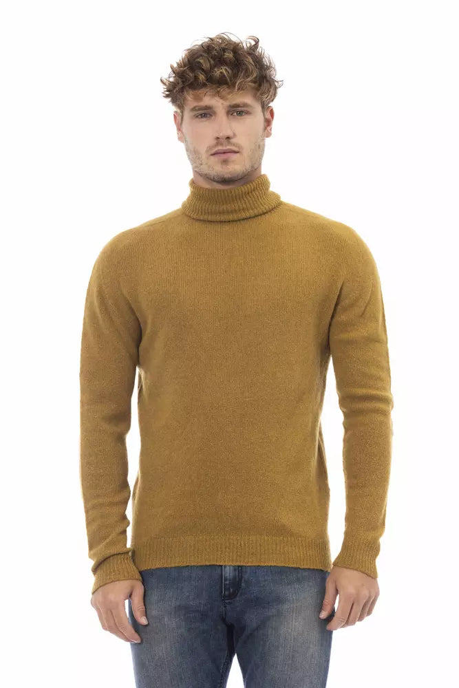 Pullover Alpha Studio col roulé marron