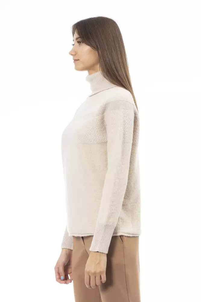 Pull Alpha Studio col roulé beige