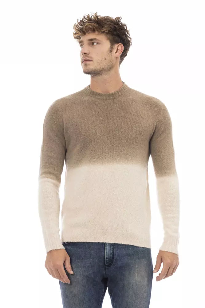 Pullover Alpha Studio col rond beige