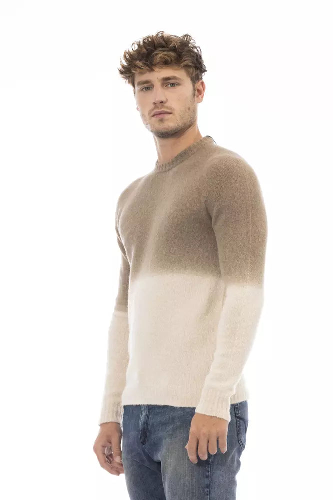 Pullover Alpha Studio col rond beige