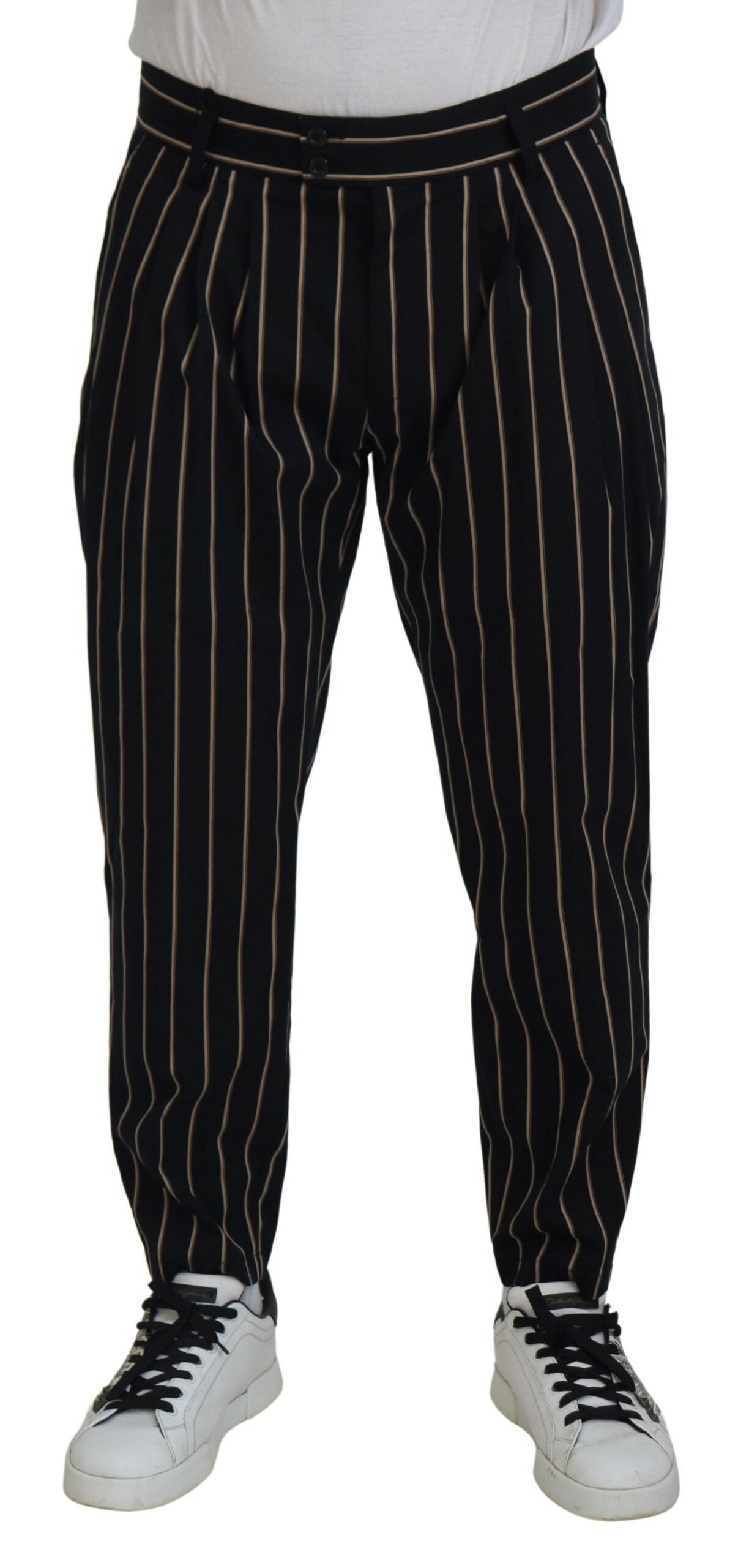 Pantalon Dolce & Gabbana Chino rayé noir et beige