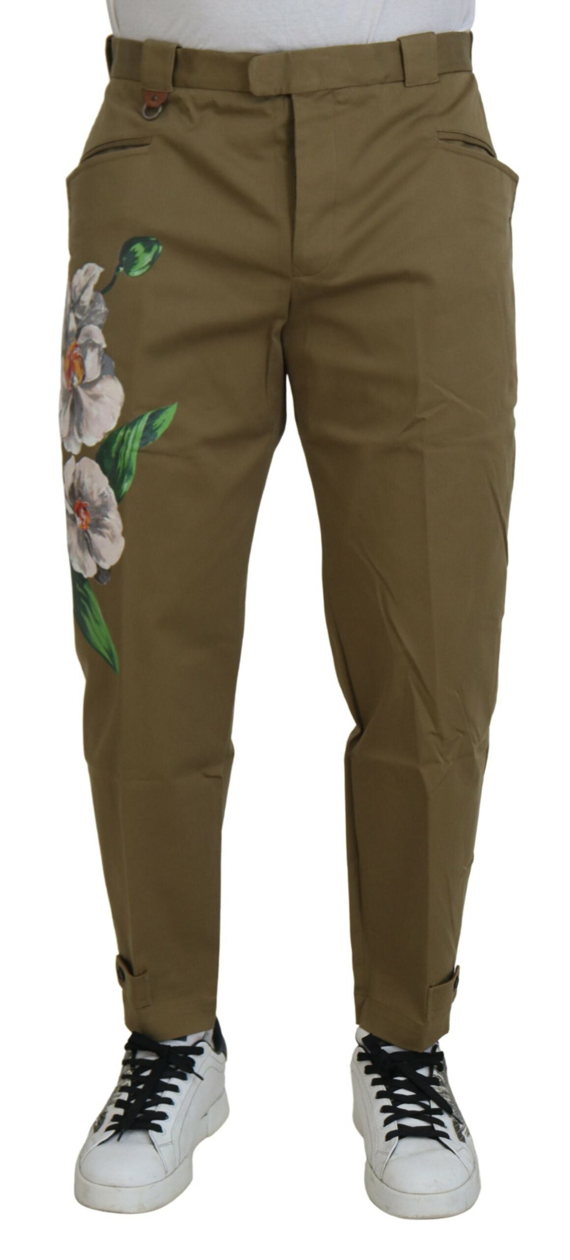 Chinos Dolce & Gabbana floraux beiges