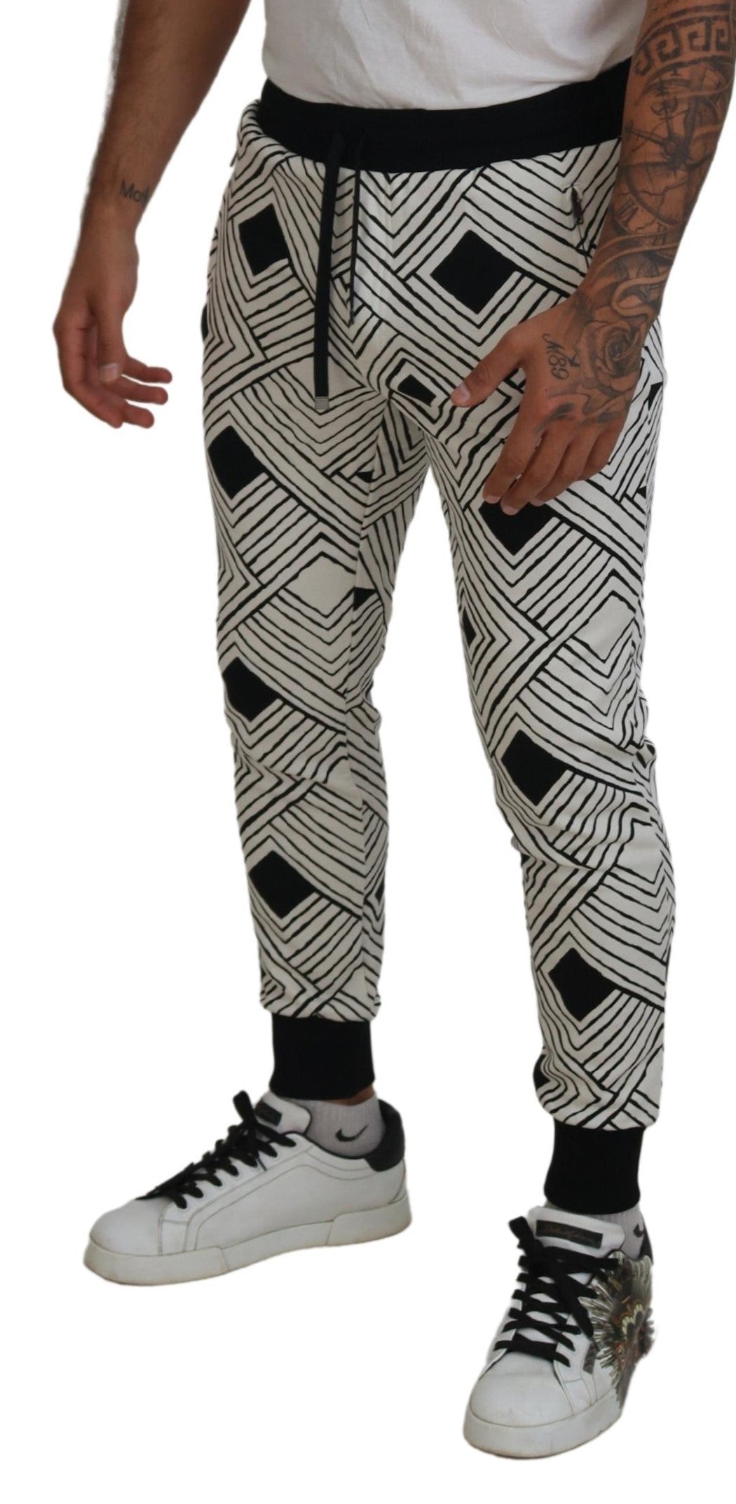 Pantalon DOLCE & GABBANA sport blanc et noir
