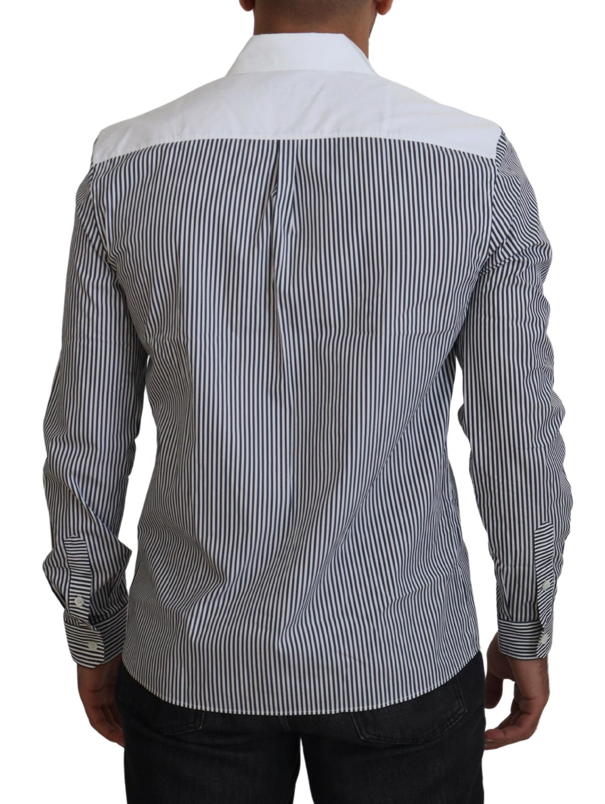 Chemise Dolce & Gabbana grise et blanche rayée