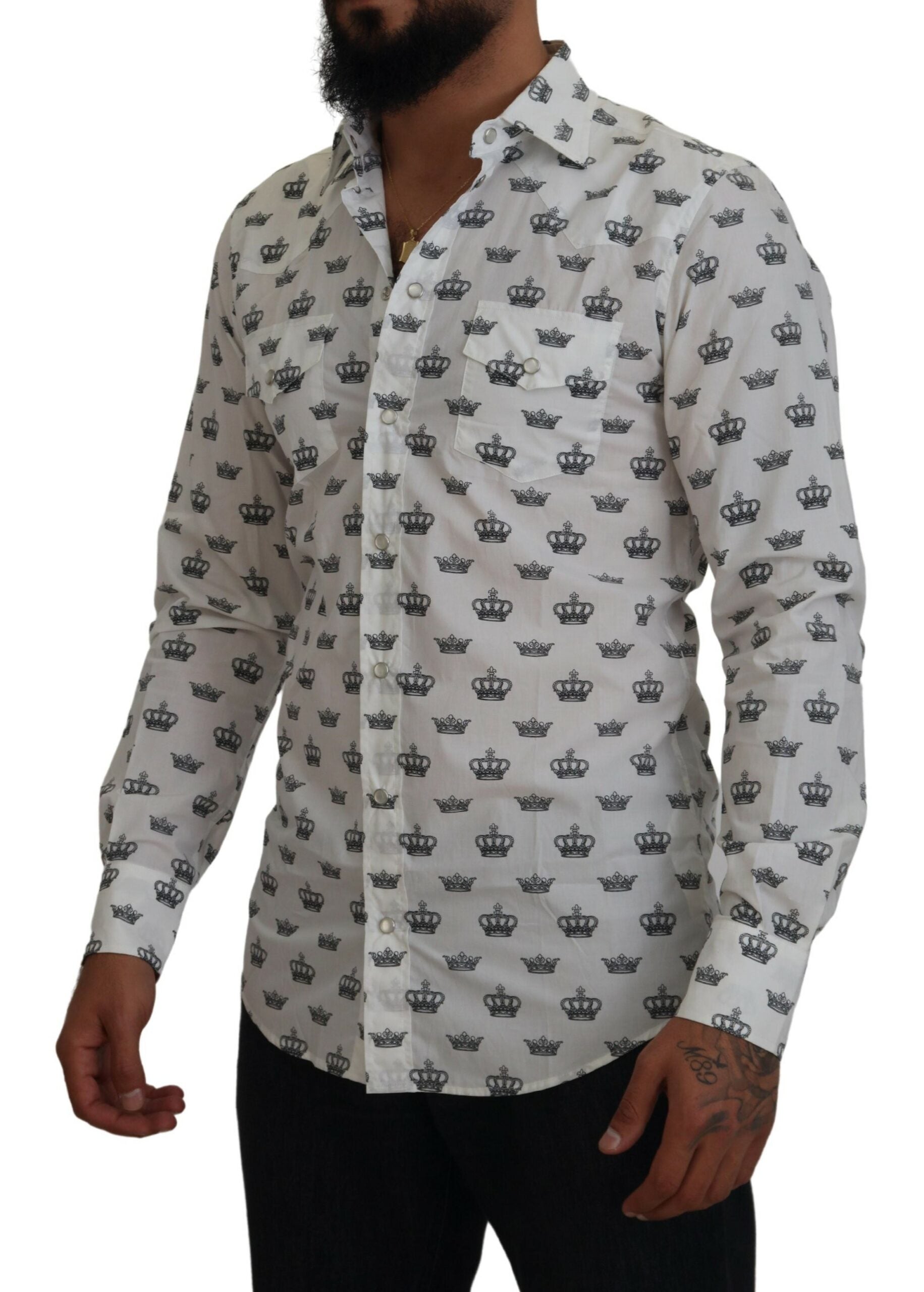Chemise Dolce & Gabbana à couronnes blanches