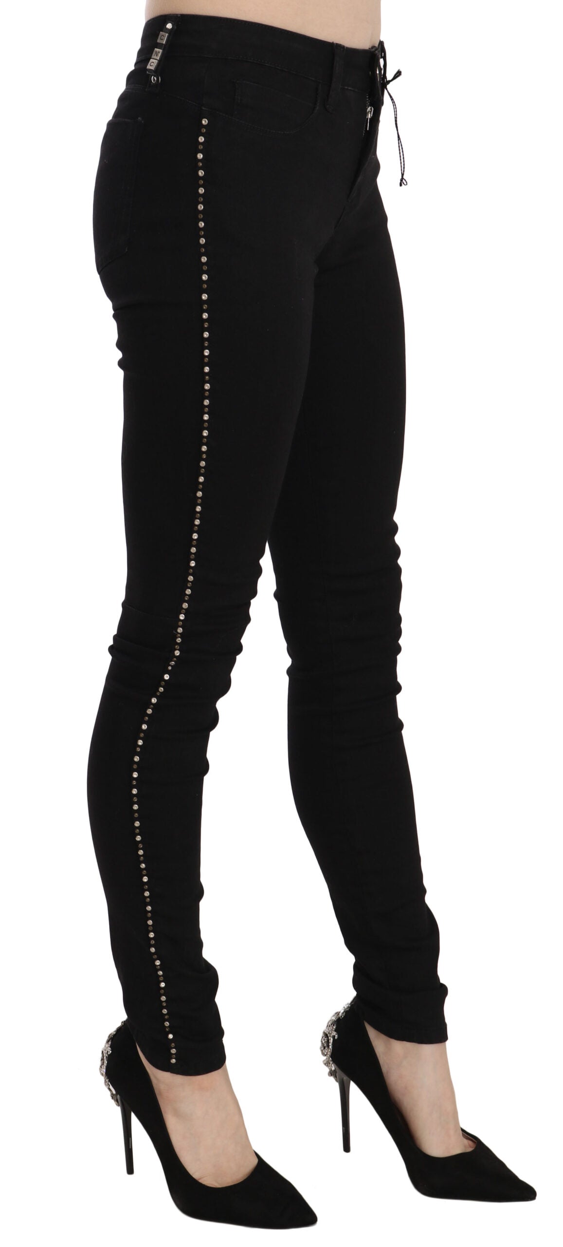 Jeans C'N'C Costume National noirs embelli
