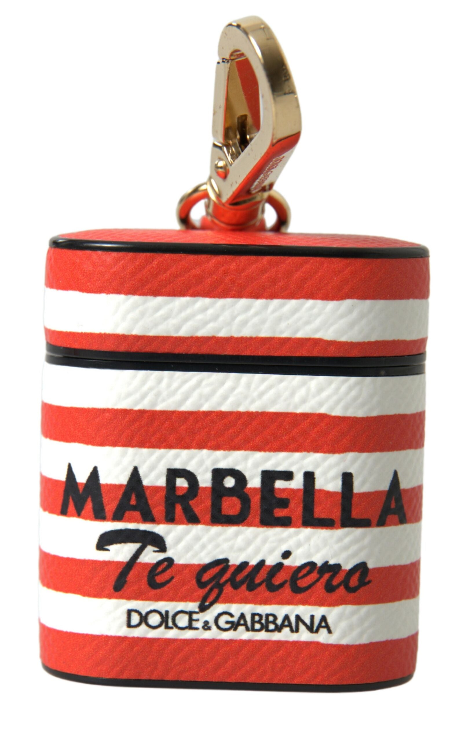 Étui Airpods Dolce & Gabbana rayé orange et blanc