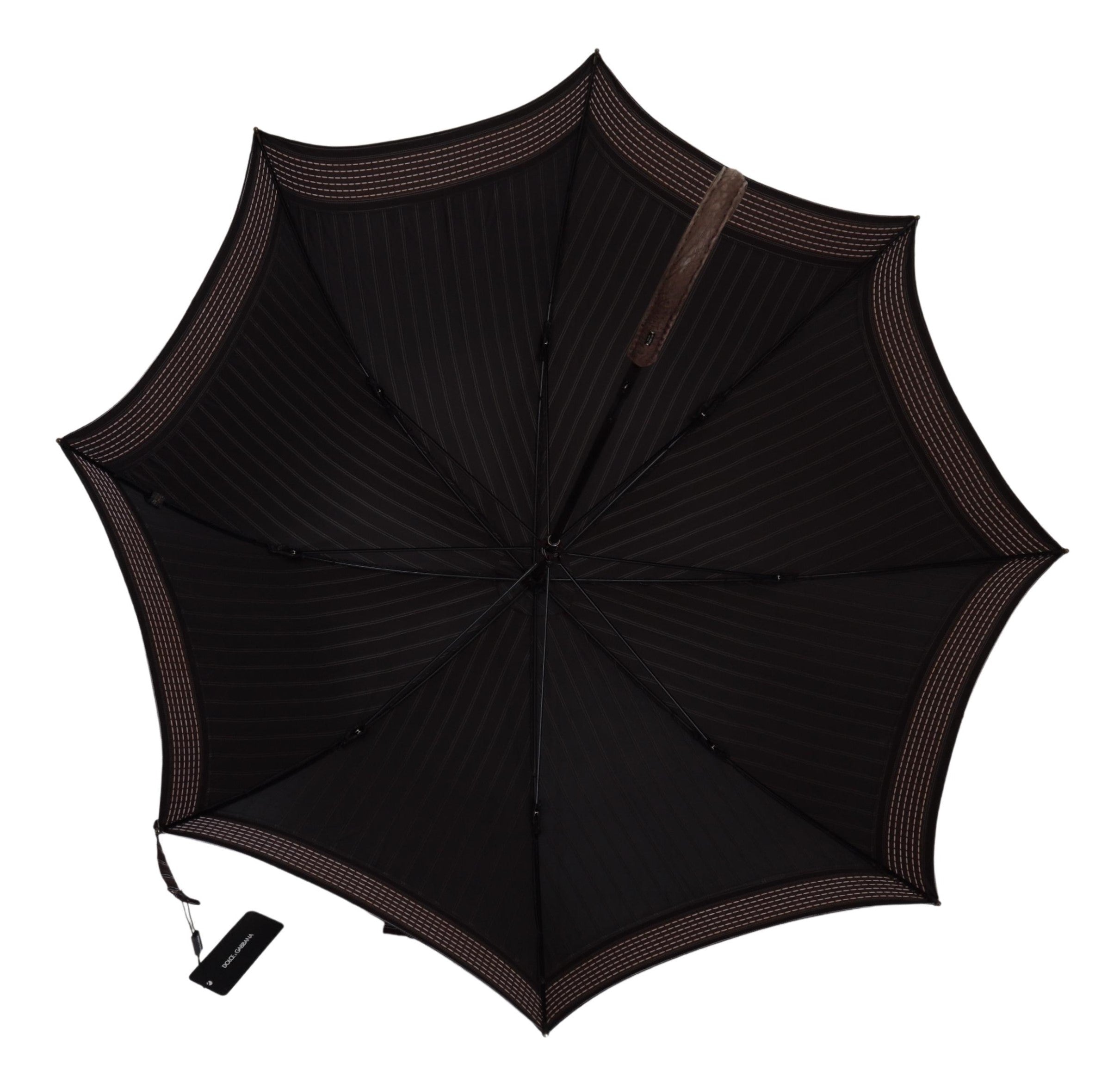 Parapluie Dolce & Gabbana rayé marron