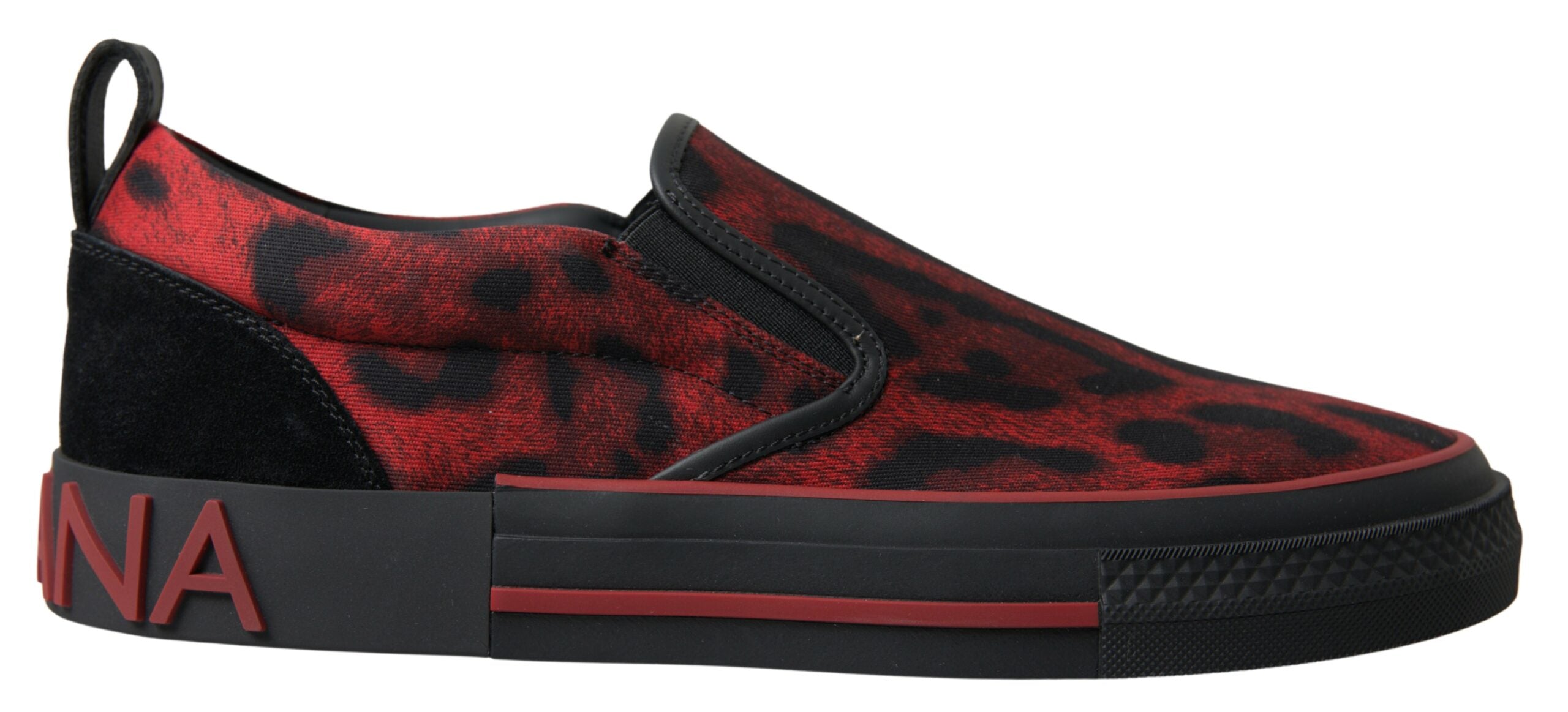 Baskets Dolce & Gabbana rouges et noires léopard