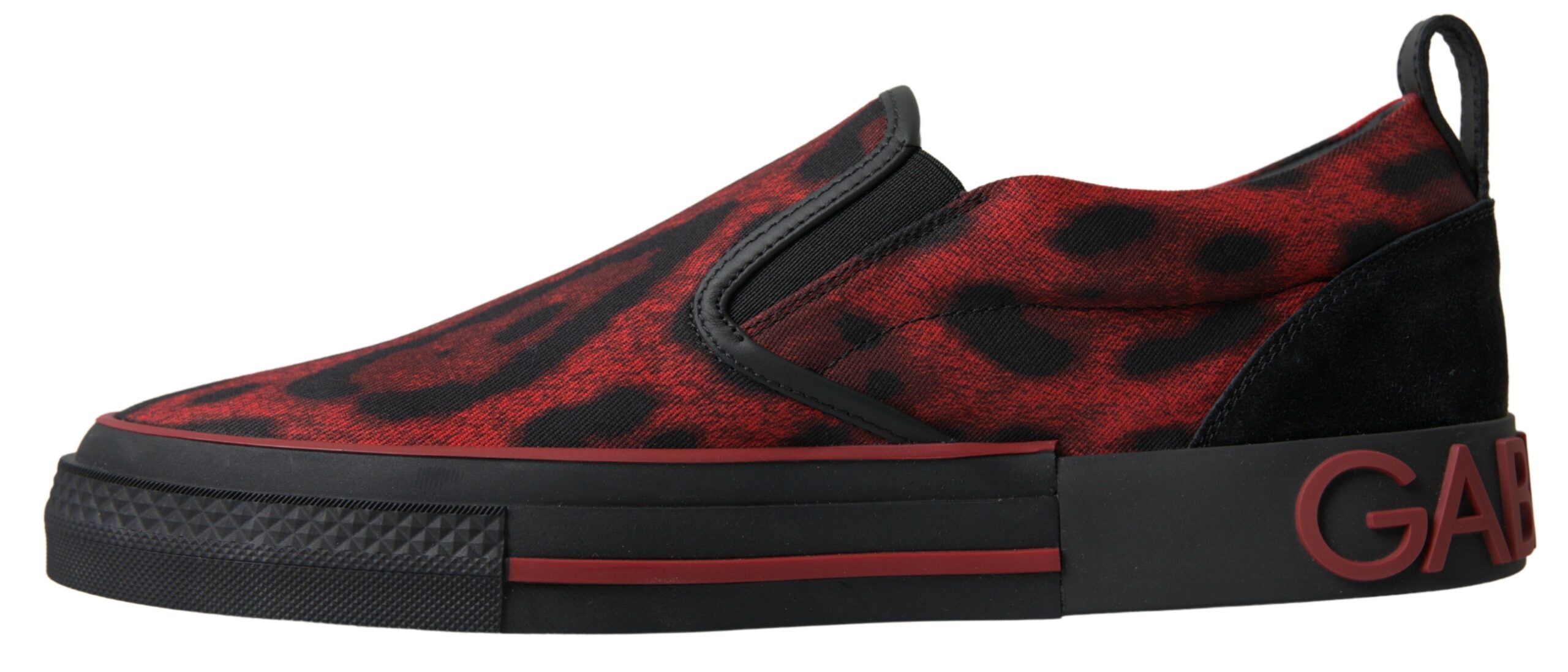 Baskets Dolce & Gabbana rouges et noires léopard