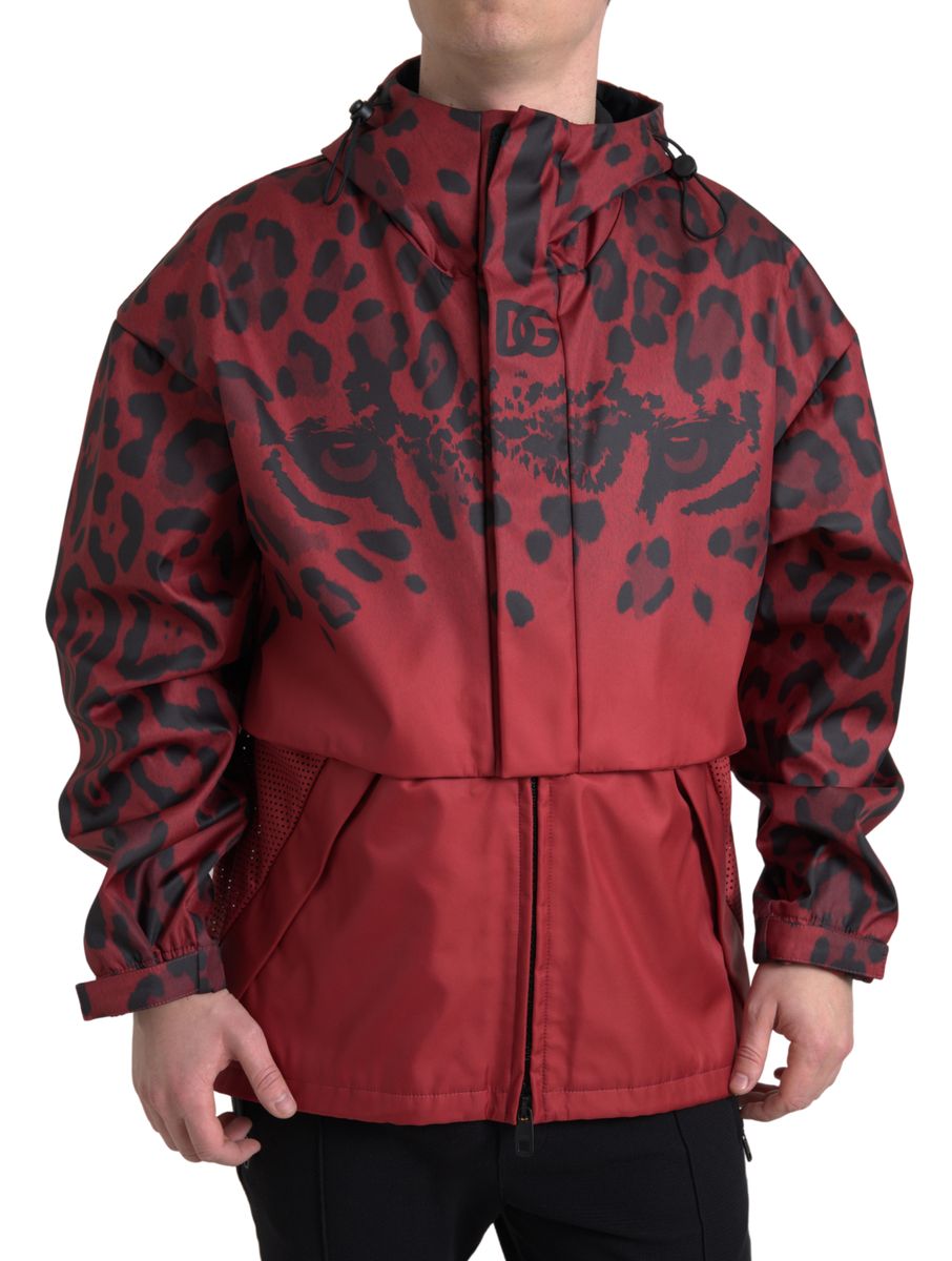 Manteau Dolce & Gabbana Rain rouge léopard
