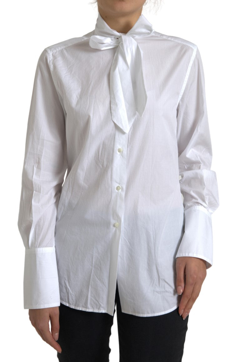 Chemise Dolce & Gabbana col ascot blanche