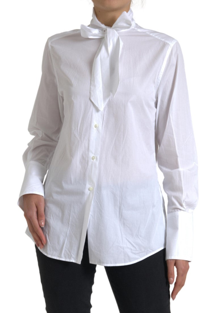 Chemise Dolce & Gabbana col ascot blanche