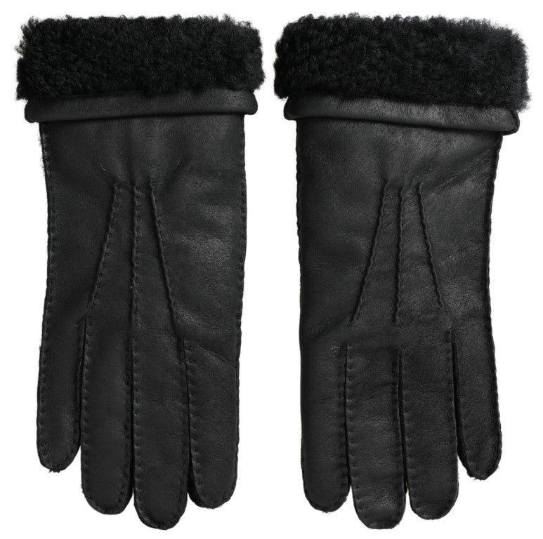 Gants Dolce & Gabbana en cuir noirs