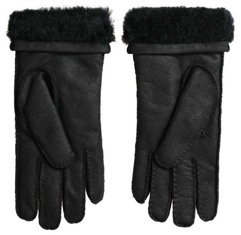 Gants Dolce & Gabbana en cuir noirs