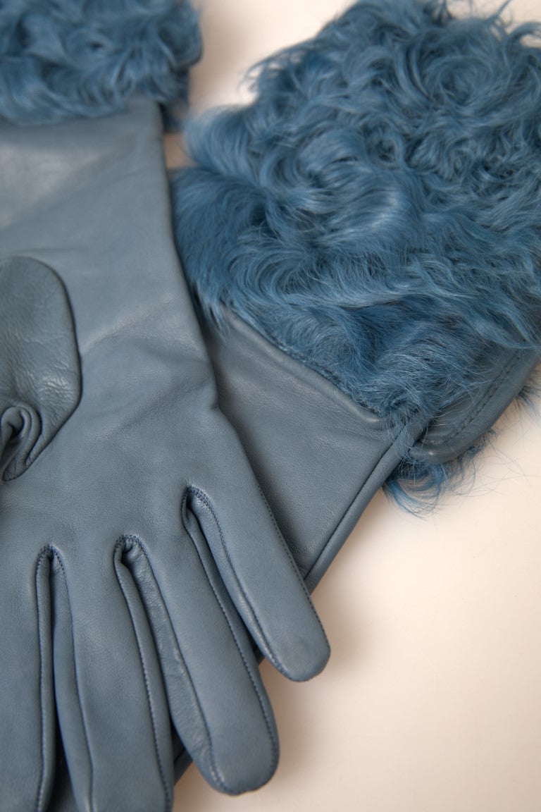 Gants Dolce & Gabbana en cuir bleus